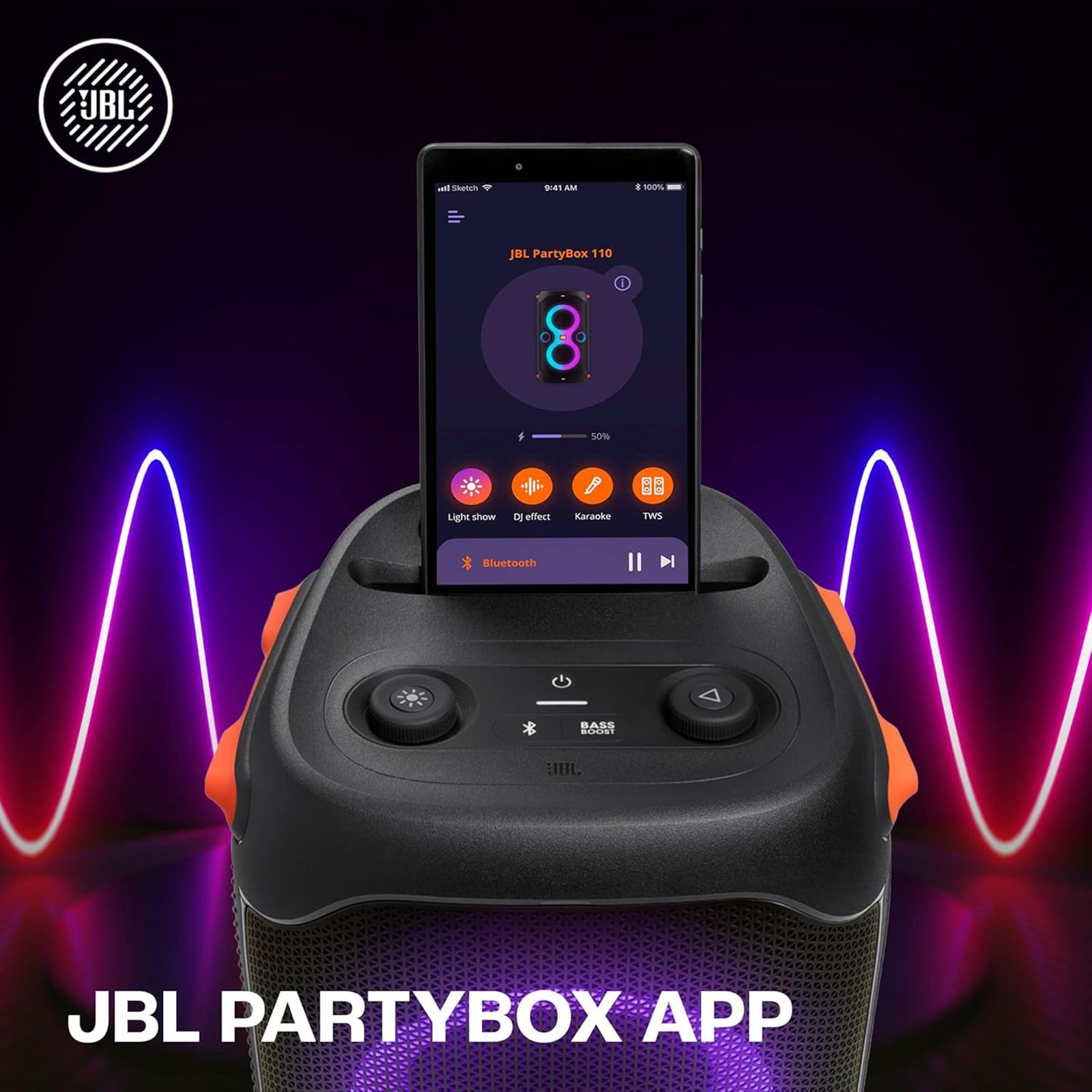 JBL PartyBox 110 160W Bluetooth Party Speaker (Waterproof, 2.1 Channel, Black)_19
