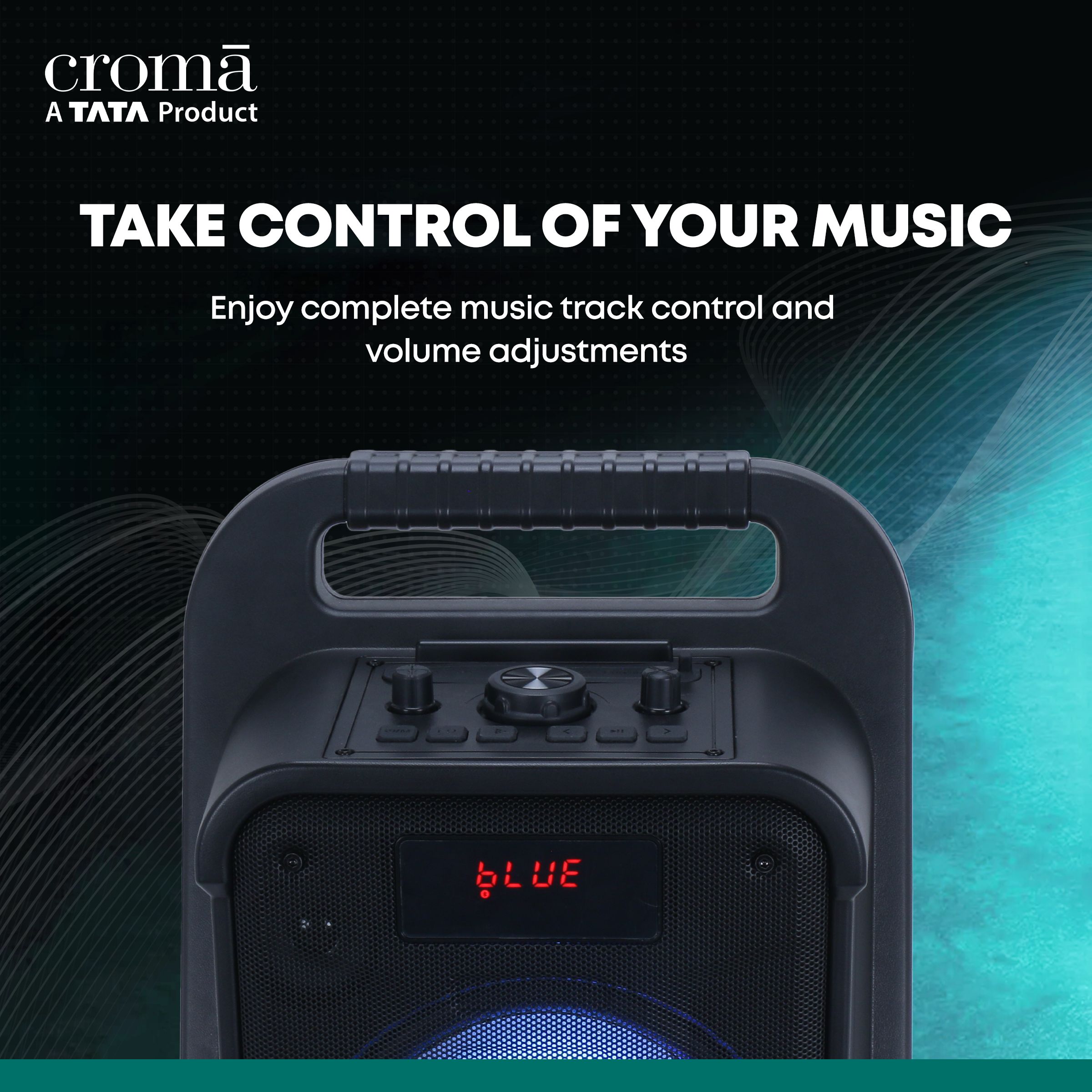 Croma 20W Bluetooth Party Speaker with Mic (Up to 6 Hours Playback Time, Black) Croma 20W Bluetooth Party Speaker with Mic (Up to 6 Hours Playback Time, Black)_5