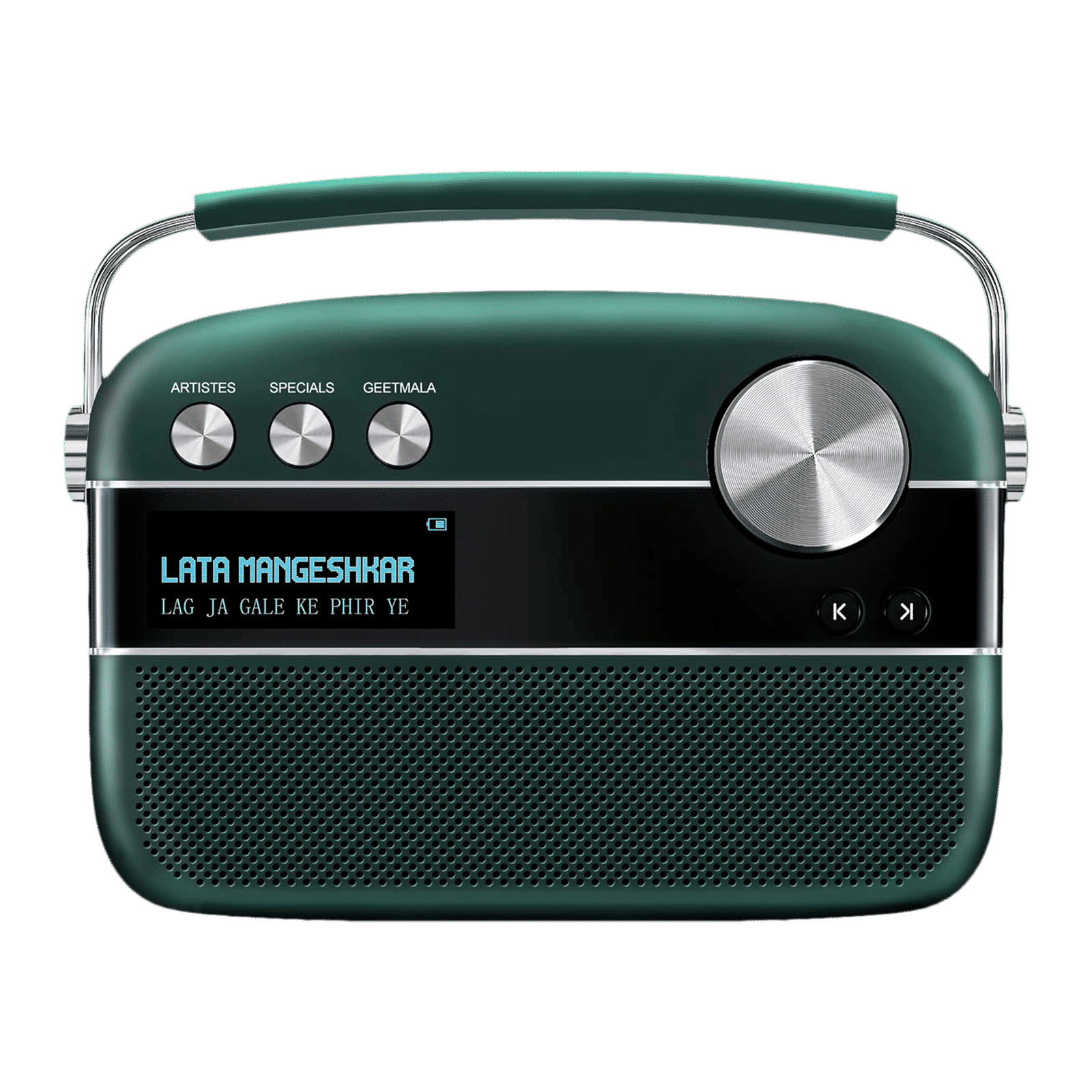 SAREGAMA Carvaan Premium Hindi 10W Portable Bluetooth Speaker (5 Hours Playtime, 2.0 Channel, Emerald Green)_1