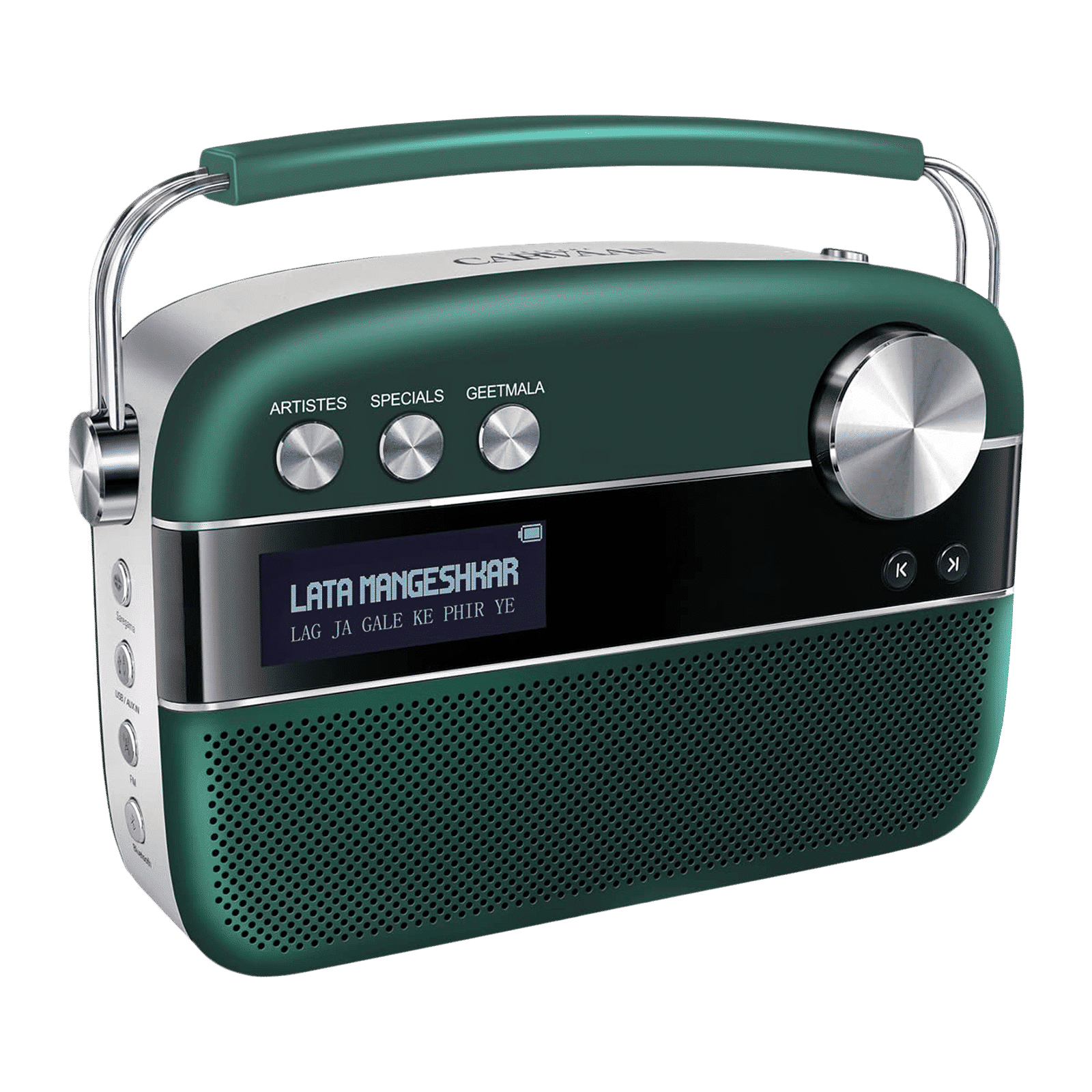 SAREGAMA Carvaan Premium Hindi 10W Portable Bluetooth Speaker (5 Hours Playtime, 2.0 Channel, Emerald Green)_3