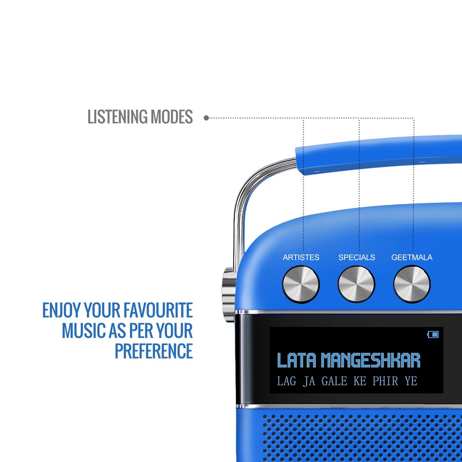 SAREGAMA Carvaan Premium Hindi 10W Portable Bluetooth Speaker (5 Hours Playtime, 2.0 Channel, Cobalt Blue)_10