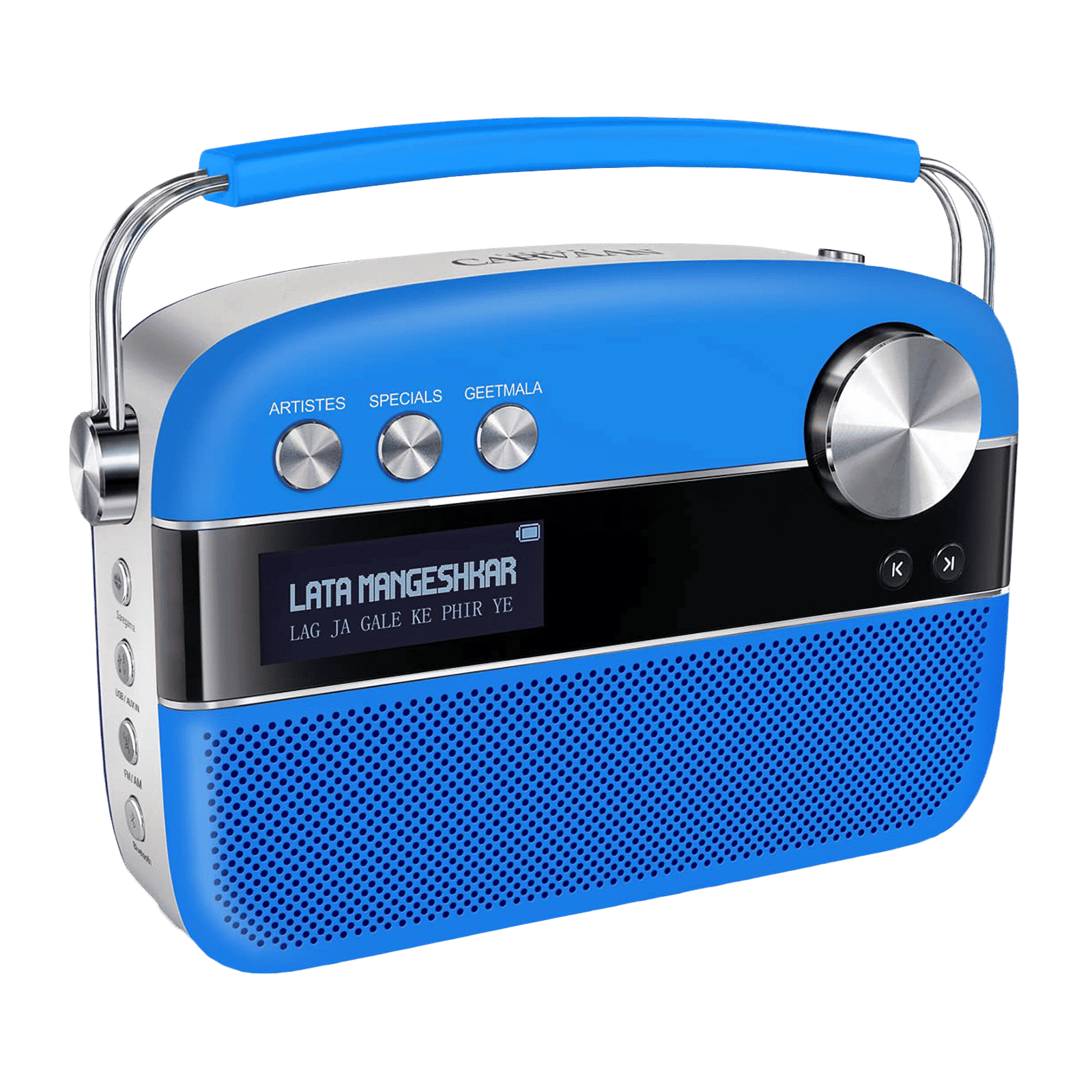 SAREGAMA Carvaan Premium Hindi 10W Portable Bluetooth Speaker (5 Hours Playtime, 2.0 Channel, Cobalt Blue)_3