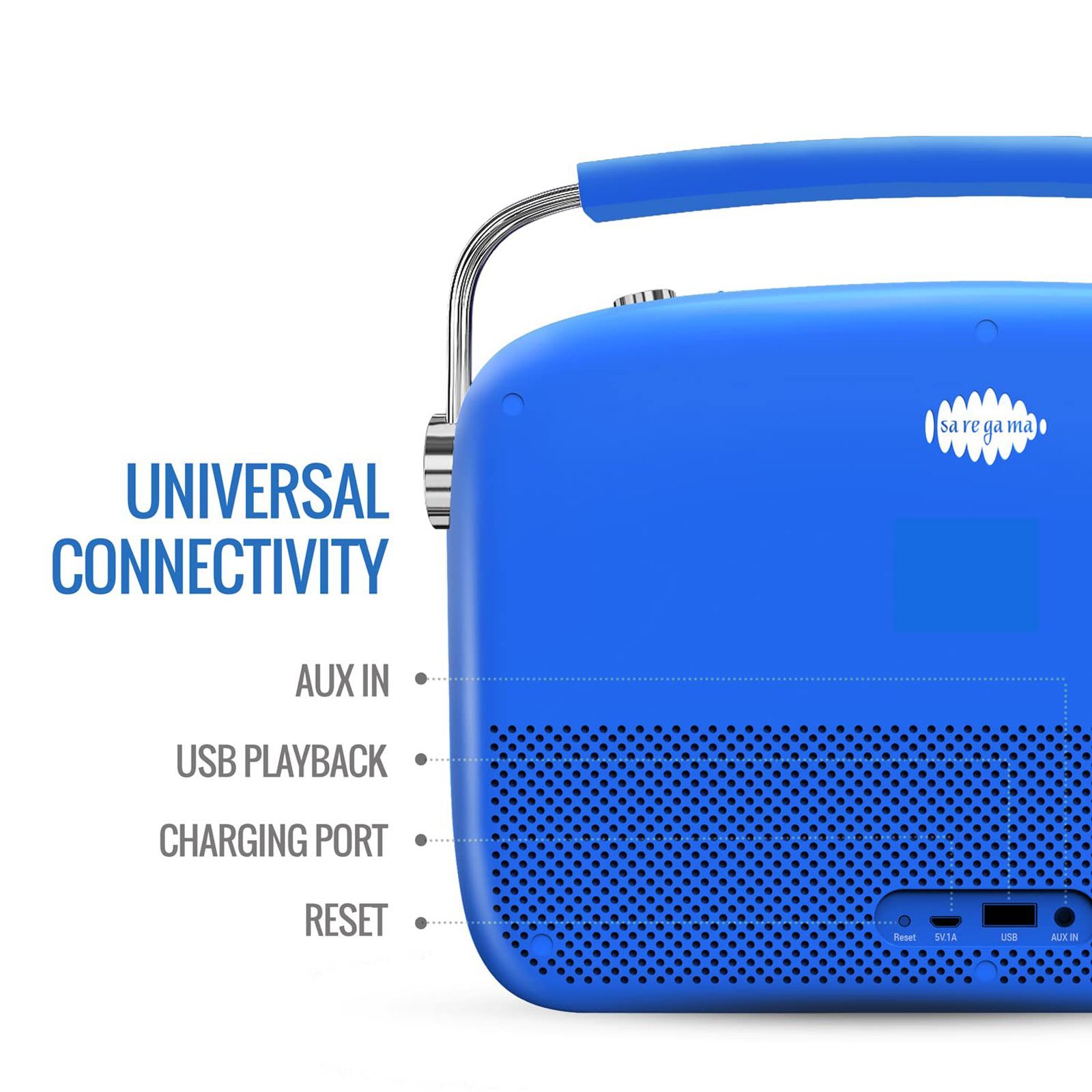 SAREGAMA Carvaan Premium Hindi 10W Portable Bluetooth Speaker (5 Hours Playtime, 2.0 Channel, Cobalt Blue)_8