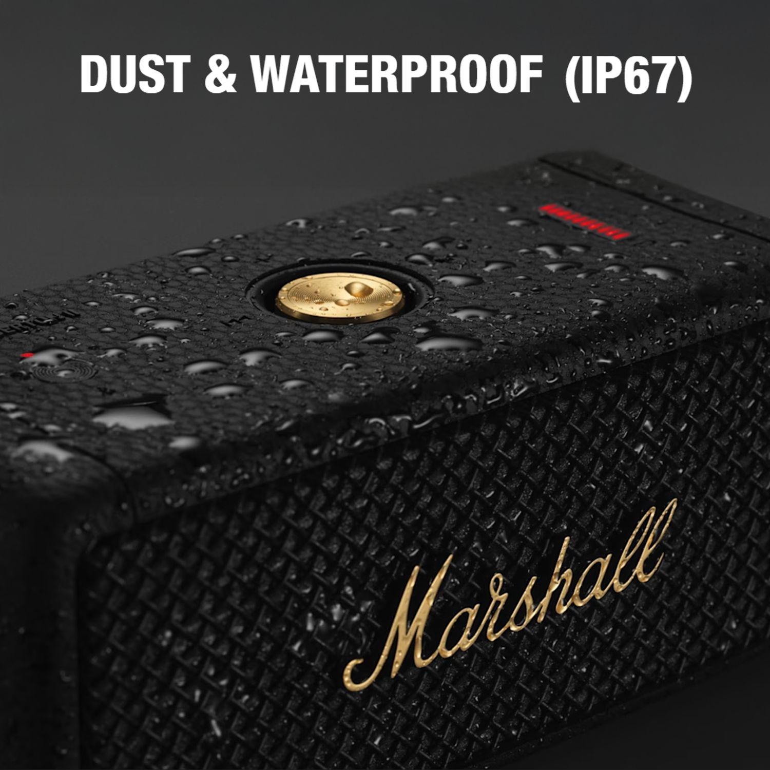 Marshall Emberton II 20W Portable Bluetooth Speaker (IP67 Water Resistant, Multi-directional Control Knob, Stereo Channel, Black & Brass)_18