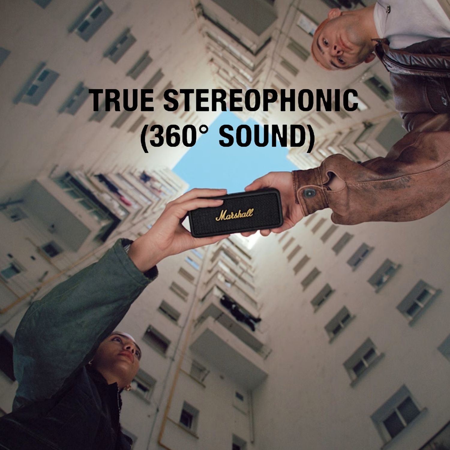 Marshall Emberton II 20W Portable Bluetooth Speaker (IP67 Water Resistant, Multi-directional Control Knob, Stereo Channel, Black & Brass)_20