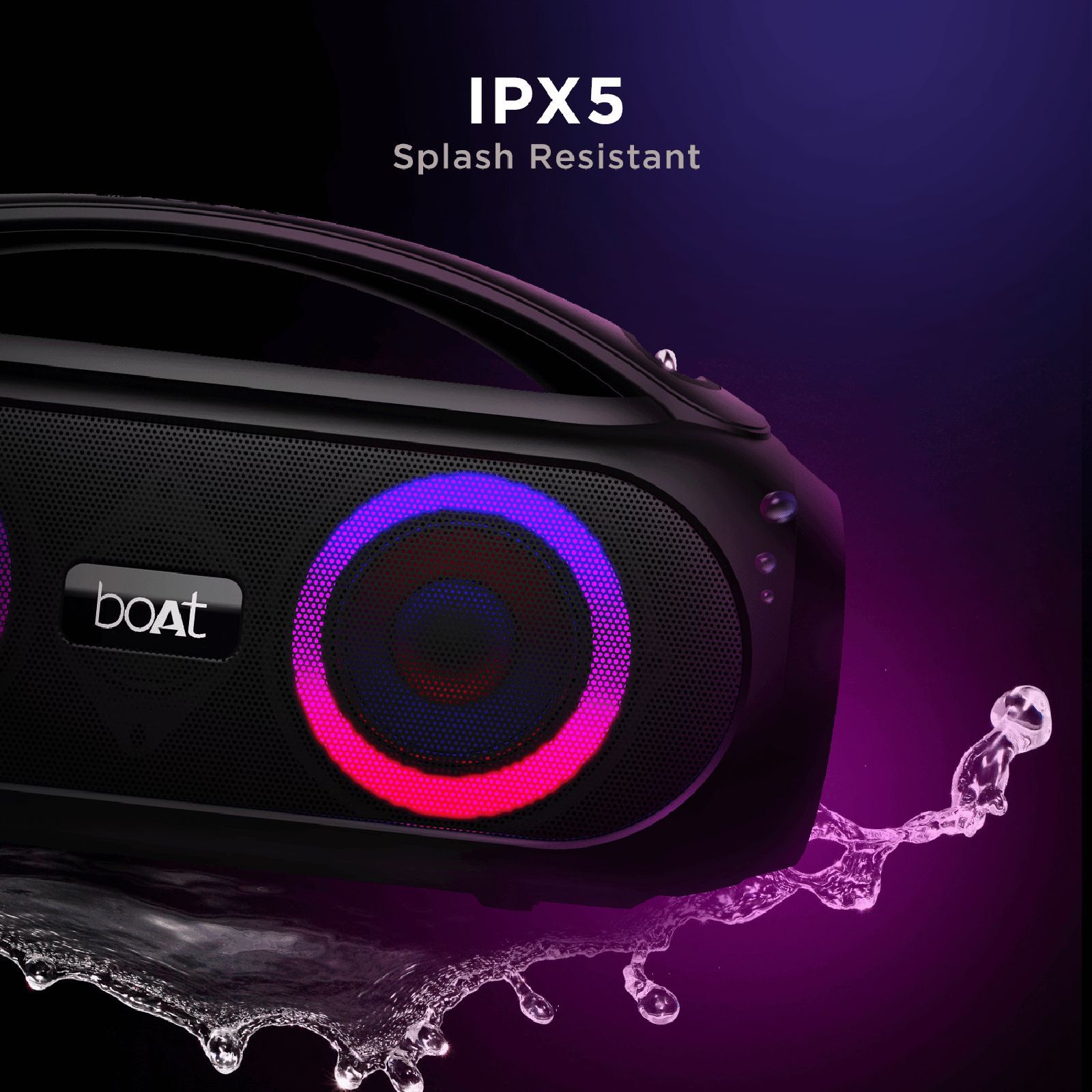 boAt Party Pal 50 20W Portable Bluetooth Speaker (IPX5 Water Resistant, 2.1 Channel, Black)_5