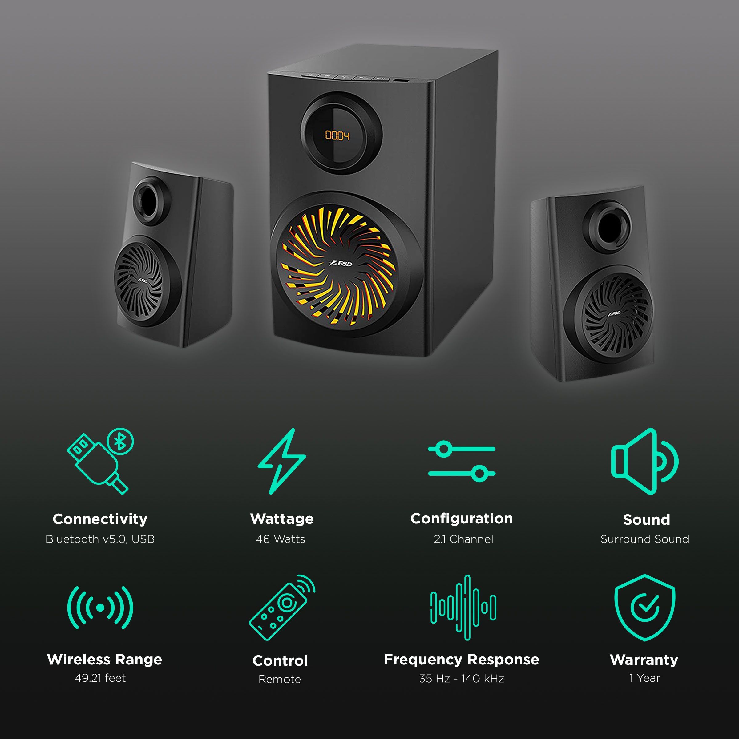 F&D F190X 46W Multimedia Speaker (Surround Sound, 2.1 Channel, Black)_2