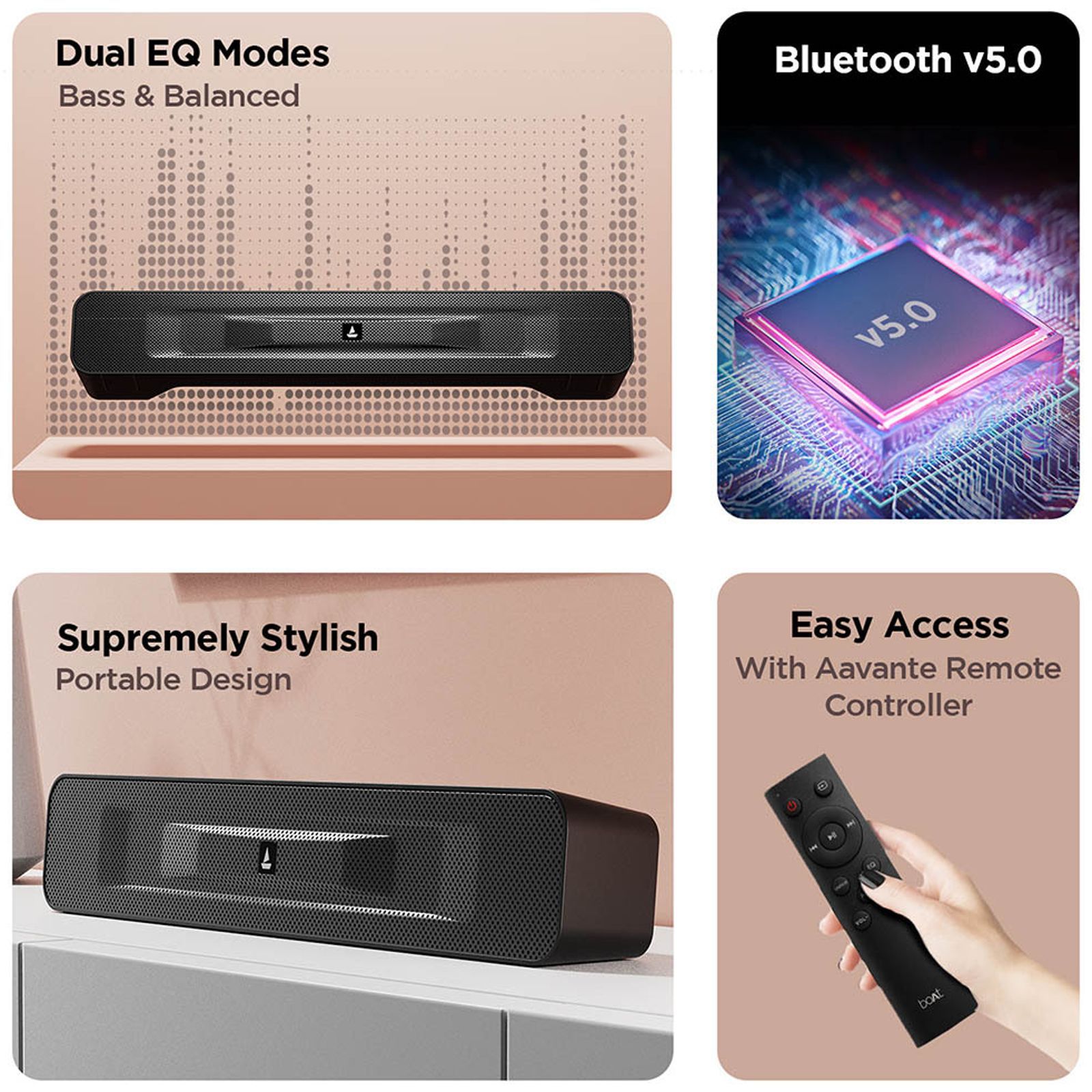 boAt Aavante Bar 503 10W Bluetooth Soundbar with Remote (RMS Stereo Sound, 2.0 Channel, Black)_10