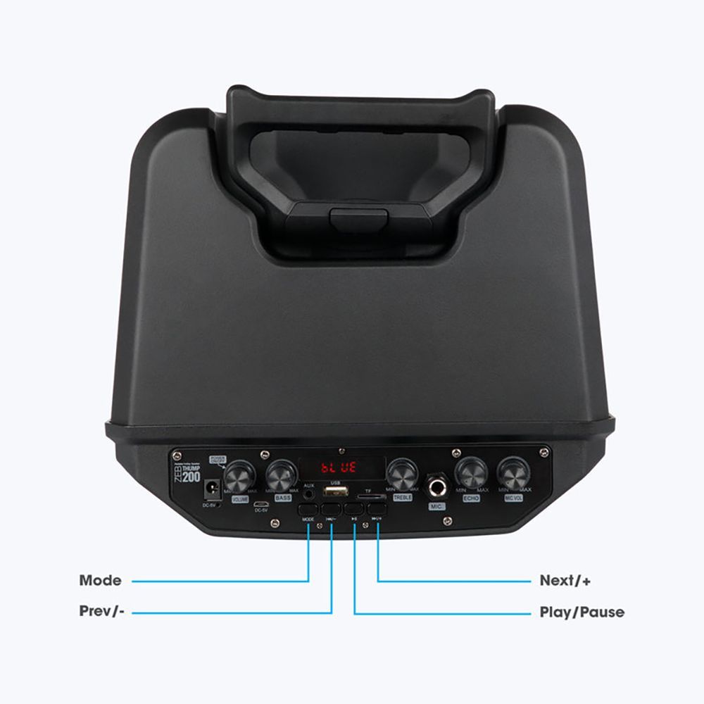 ZEBRONICS Zeb-Thump 200 28W Bluetooth Party Speaker with Mic (Thumping Bass, Stereo Channel, Black)_9