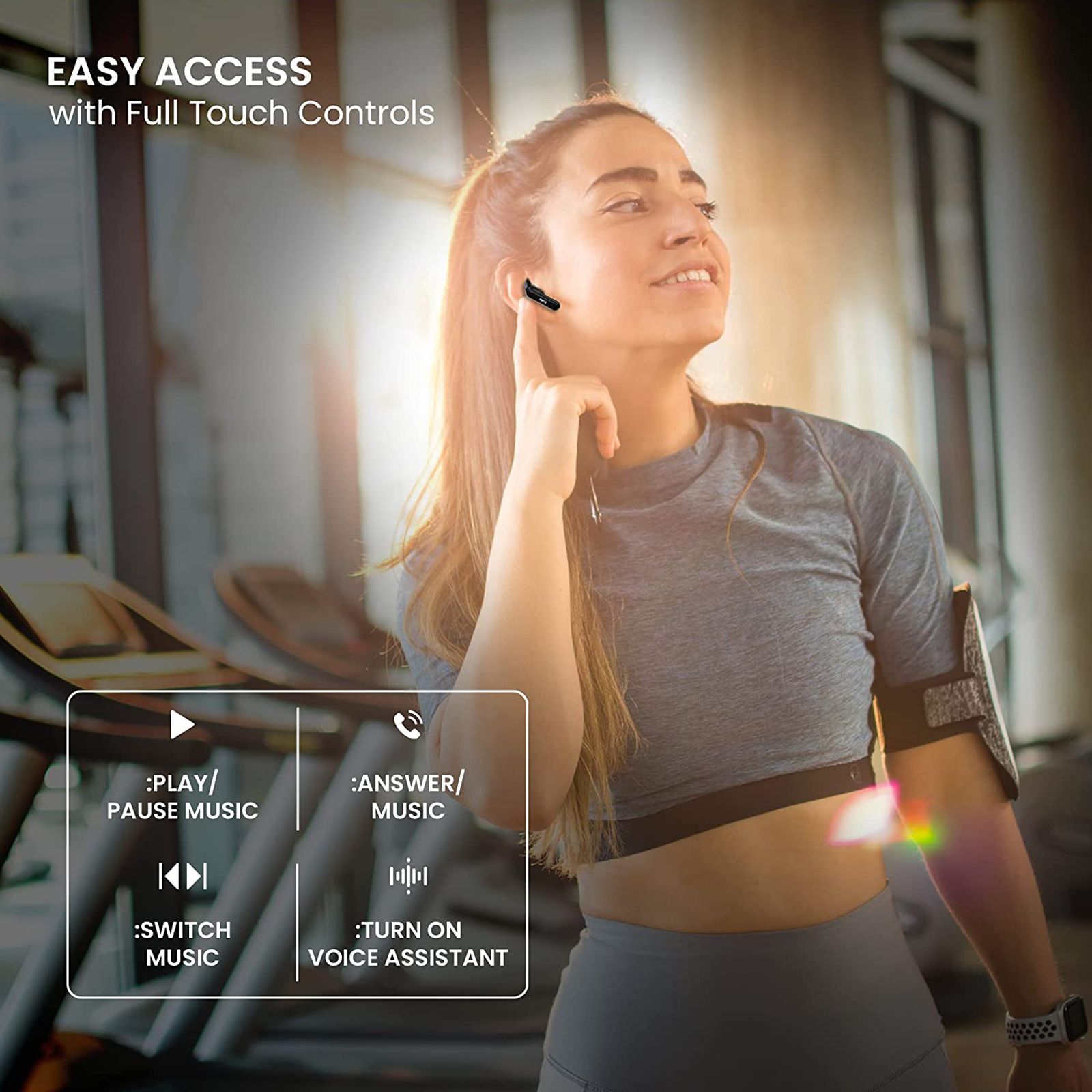 truke Air Buds Lite E1 TWS Earbuds with Enviornomental Noise Cancellation (IPX4 Waterproof, 48 Hours Playback, Black)_4