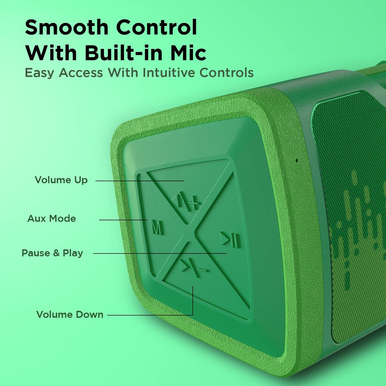 boAt Stone 1000v2 14 Watts Portable Bluetooth Speaker (IPX5 Water & Splash Resistance, Goblin Green)_5