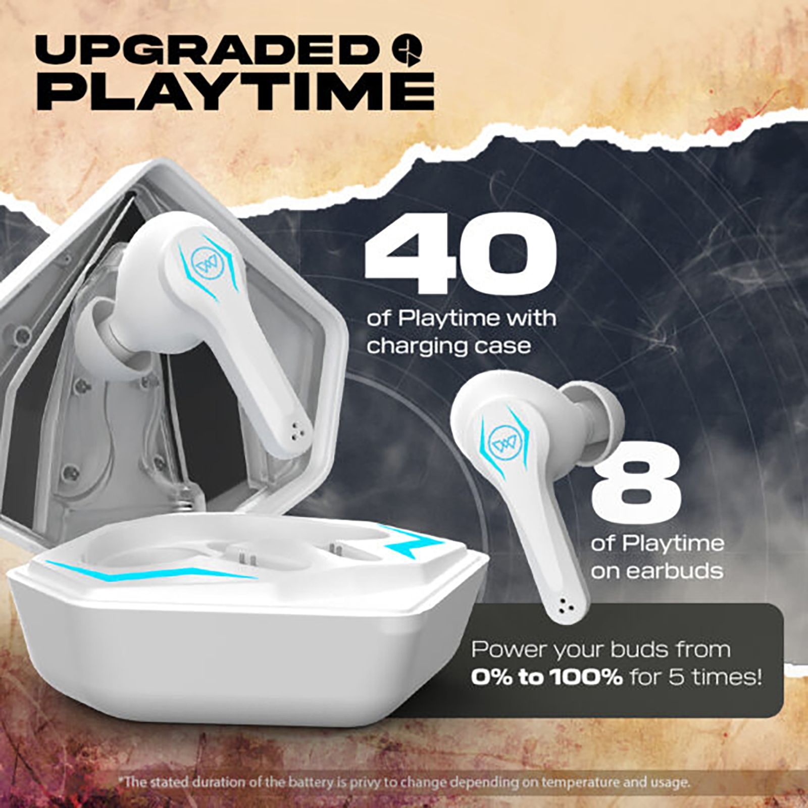 WINGS Phantom Pro TWS Earbuds with Active Noise Cancellation (IPX5 Water Resistant, 40 Hours Playtime, White)_15