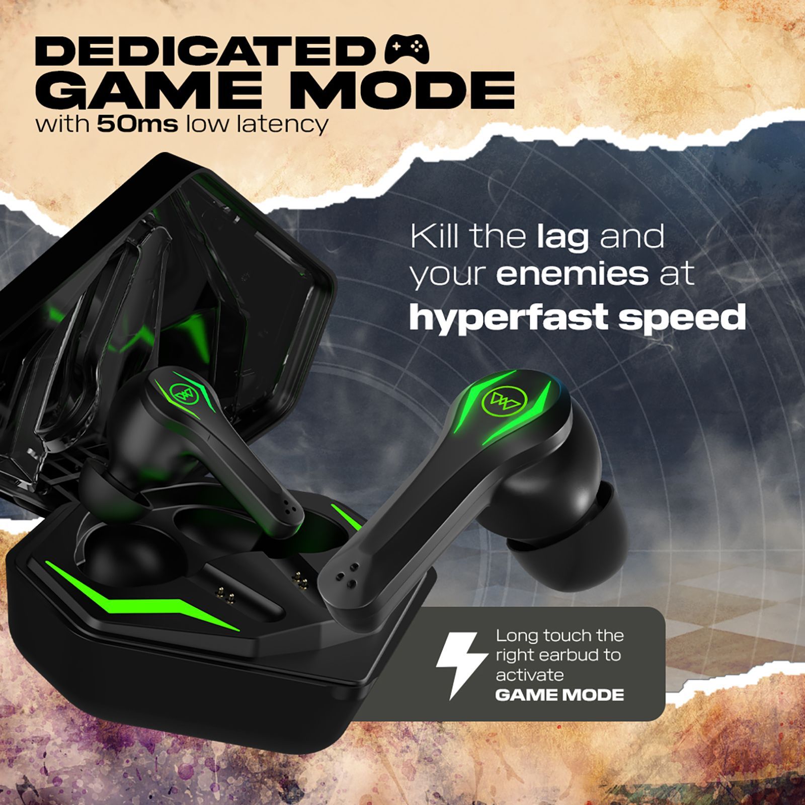 WINGS Phantom Pro TWS Earbuds with Environmental Noise Cancellation (IPX5 Water Resistant, 40 Hours Playtime, Black)_13