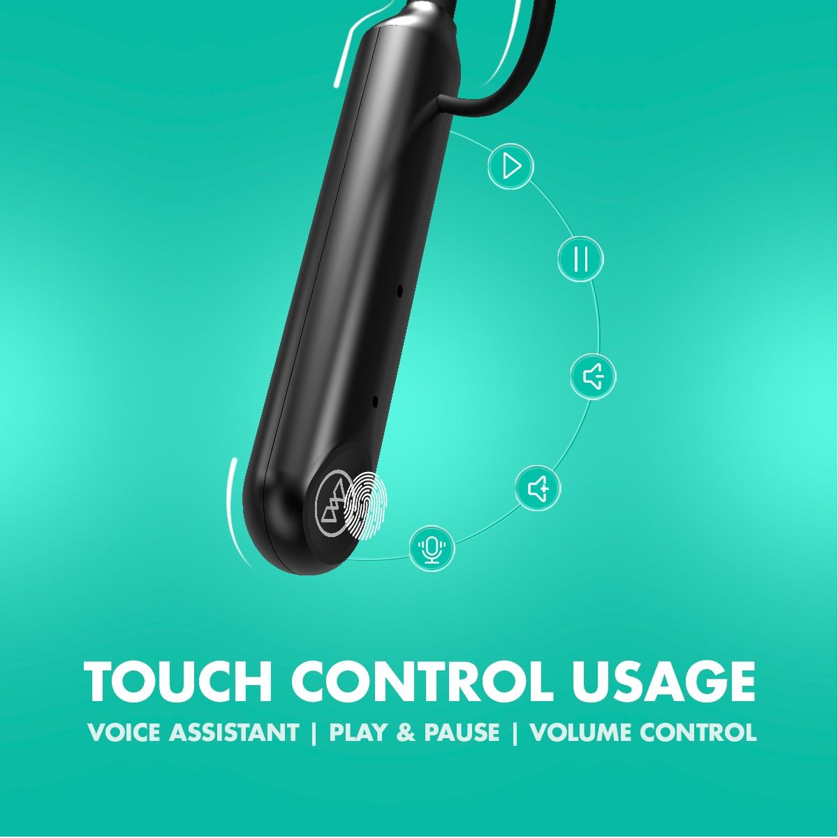 WINGS Phantom 205 Neckband with Environmental Noise Cancellation (IPX5 Sweat & Water Resistant, Gaming Mode, Black)_7