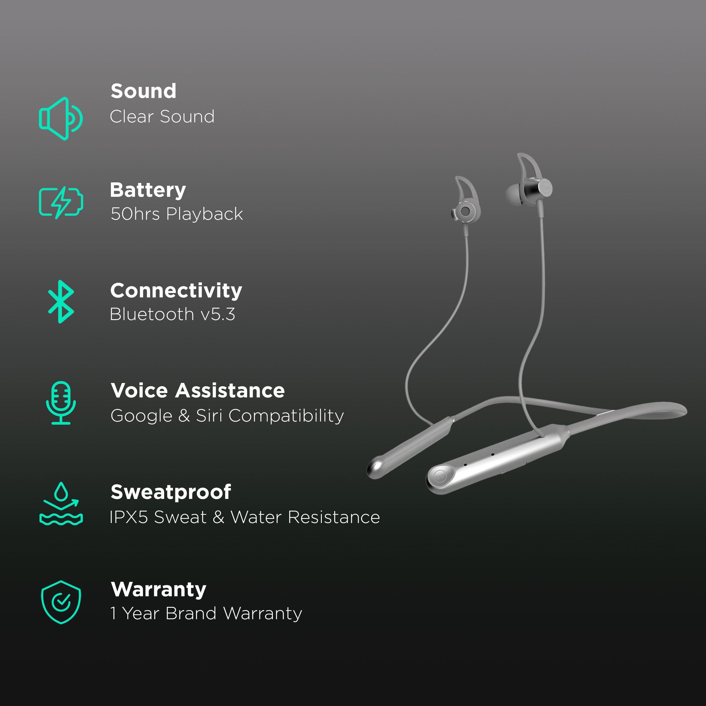 WINGS Phantom 205 Neckband with Environmental Noise Cancellation (IPX5 Sweat & Water Resistant, Dedicated Gaming Mode, Grey)_2