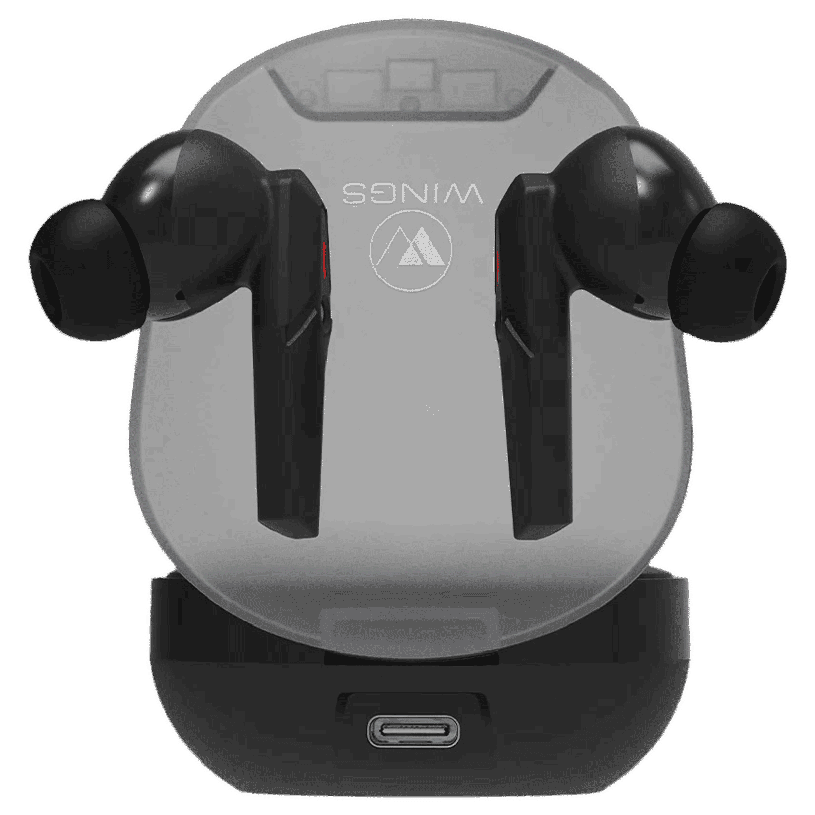 WINGS Phantom 105 TWS Earbuds with Environmental Noise Cancellation (IPX5 Water Resistant, 60 Hours Playtime, Black)_1