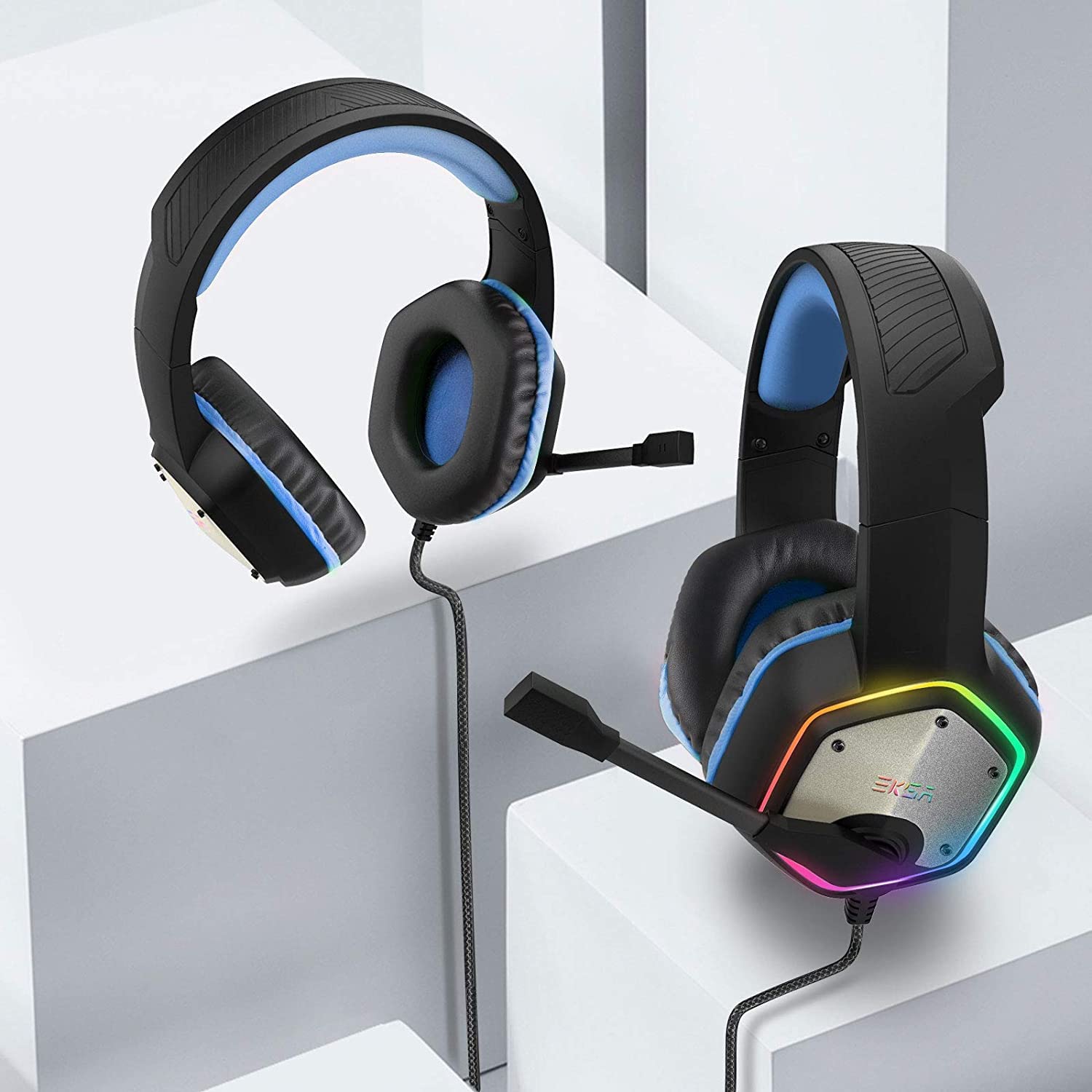 EKSA E1000 Wired Gaming Headset with Noise Isolation (7.1 Virtual Surround Sound, Over Ear, Blue) EKSA E1000 Wired Gaming Headset with Noise Isolation (7.1 Virtual Surround Sound, Over Ear, Blue)_8