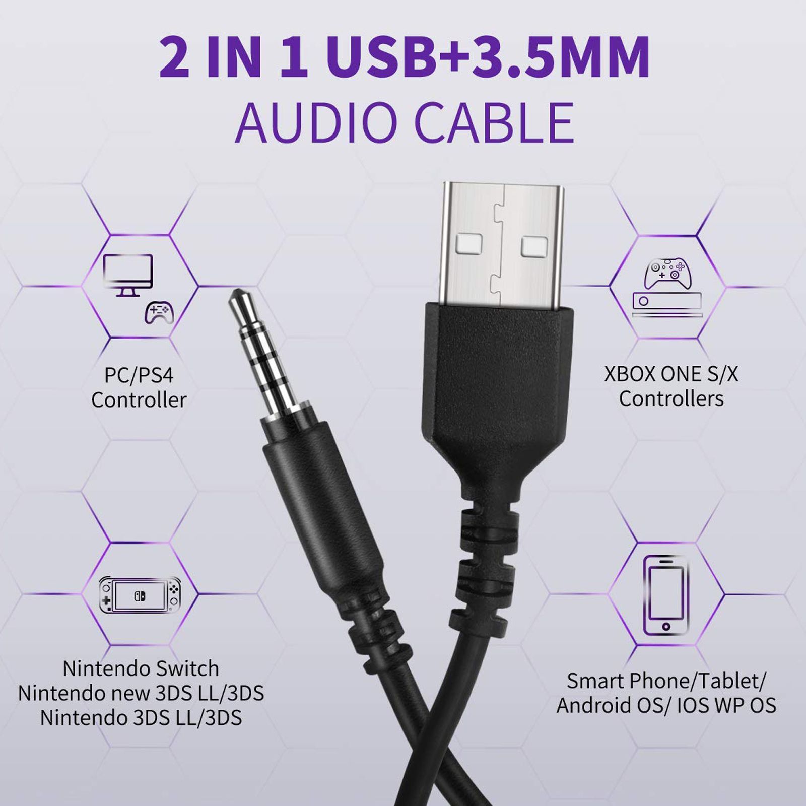 EKSA E3 Wired Gaming Headset (7.1 Surround Sound, Over Ear, Purple) EKSA E3 Wired Gaming Headset (7.1 Surround Sound, Over Ear, Purple)_13