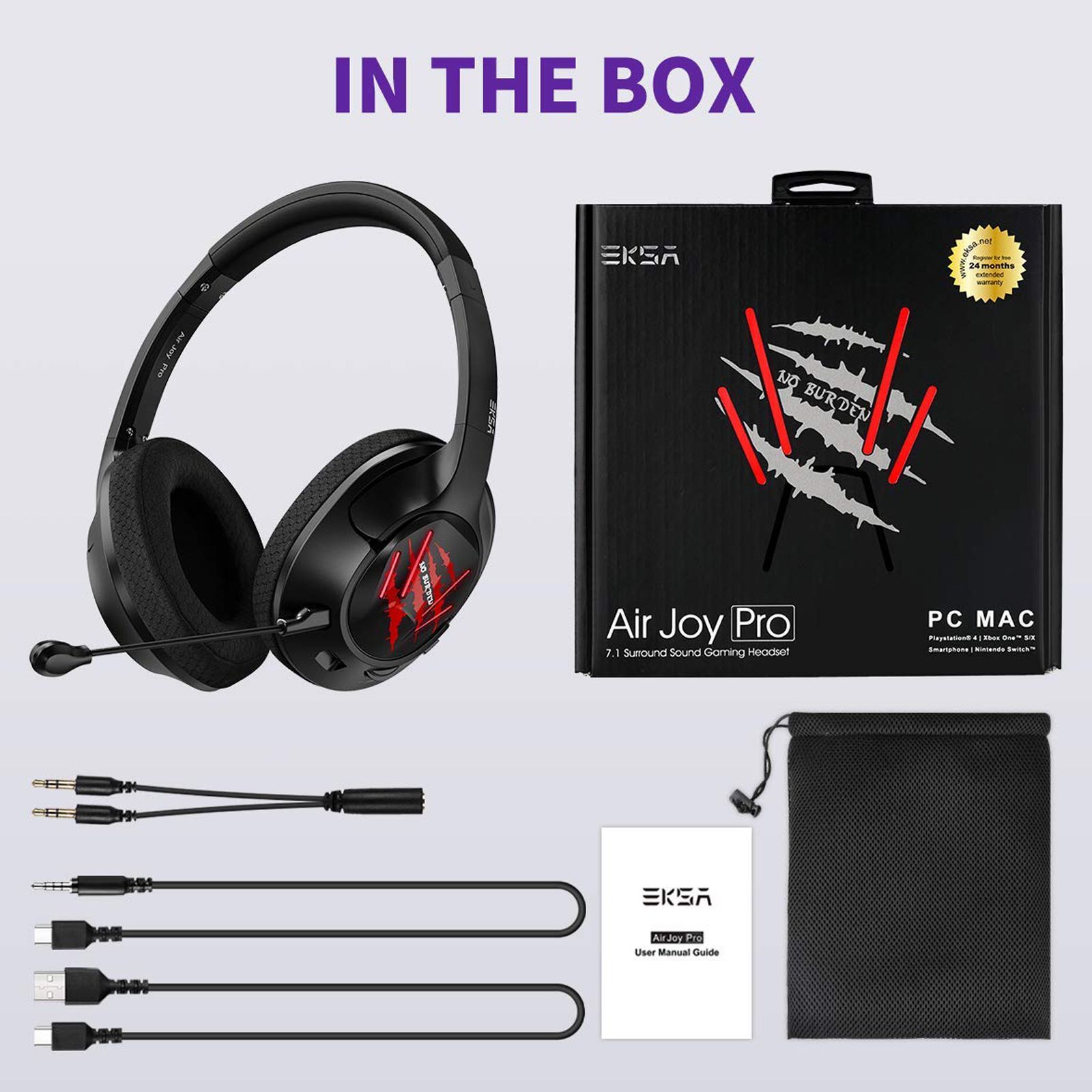 EKSA E3 Wired Gaming Headset (7.1 Surround Sound, Over Ear, Purple) EKSA E3 Wired Gaming Headset (7.1 Surround Sound, Over Ear, Purple)_15