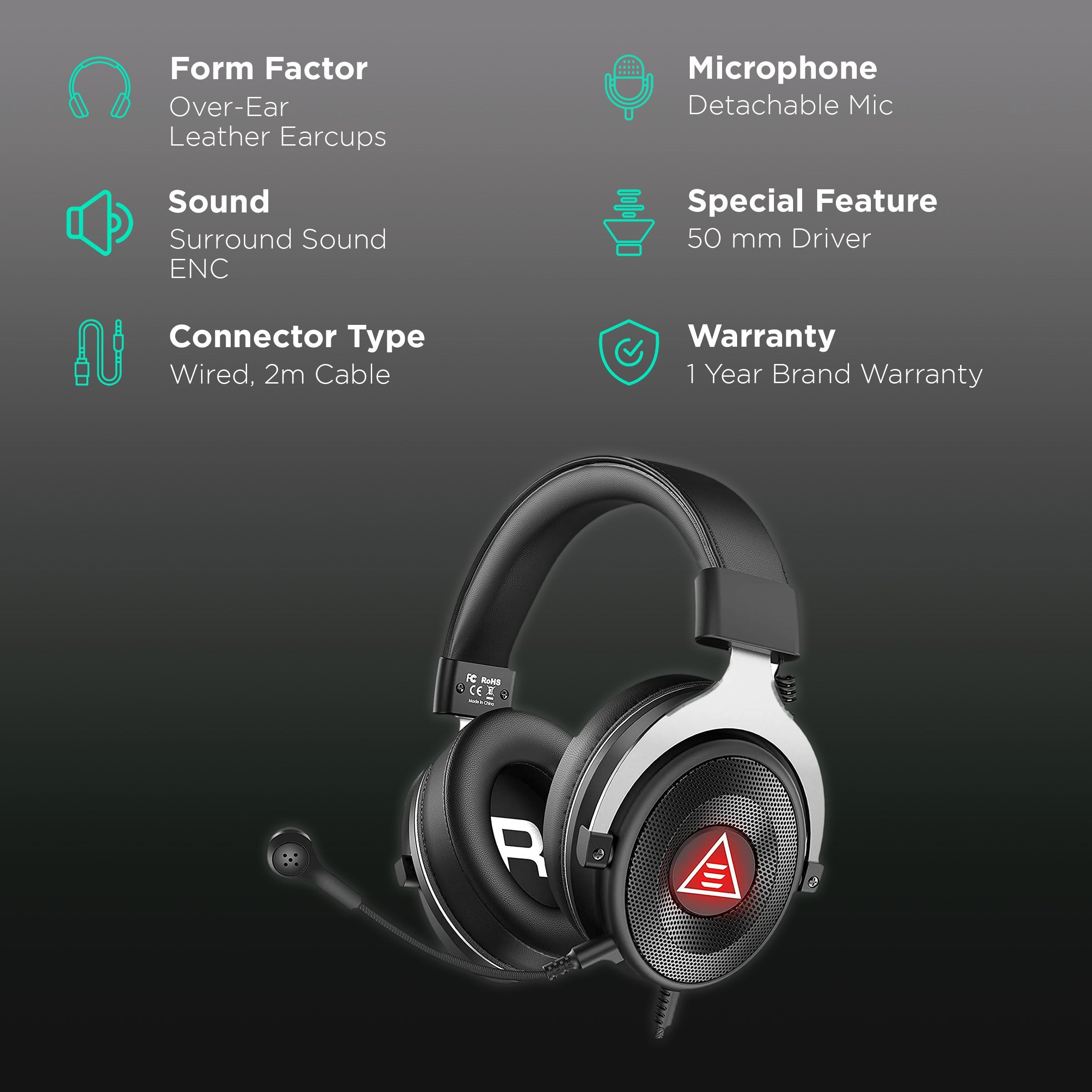 EKSA E900 Plus Wired Gaming Headset with Environmental Noise Cancellation (7.1 Surround Sound, Over Ear, Blue)_2