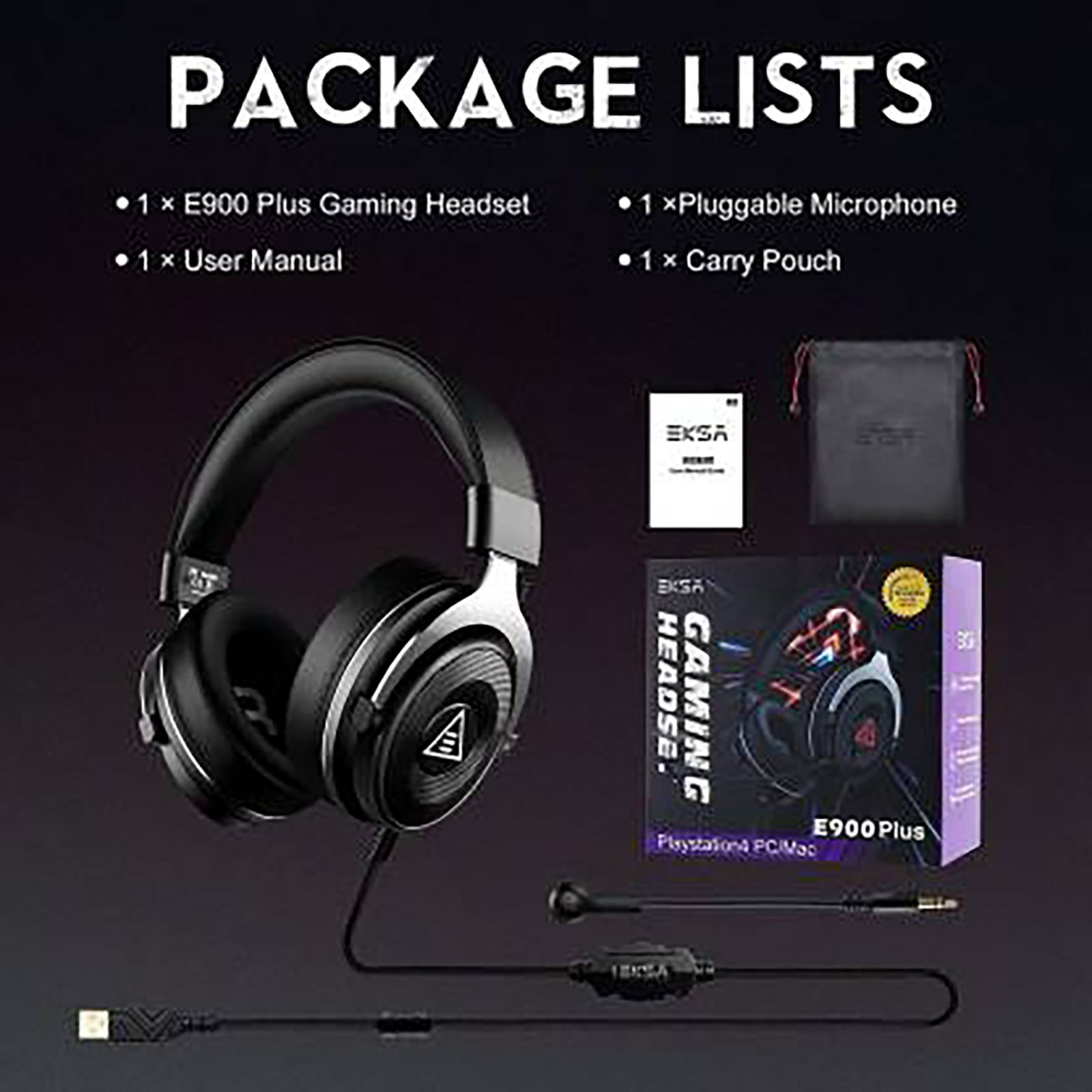 EKSA E900 Plus Wired Gaming Headset with Environmental Noise Cancellation (7.1 Surround Sound, Over Ear, Blue)_3