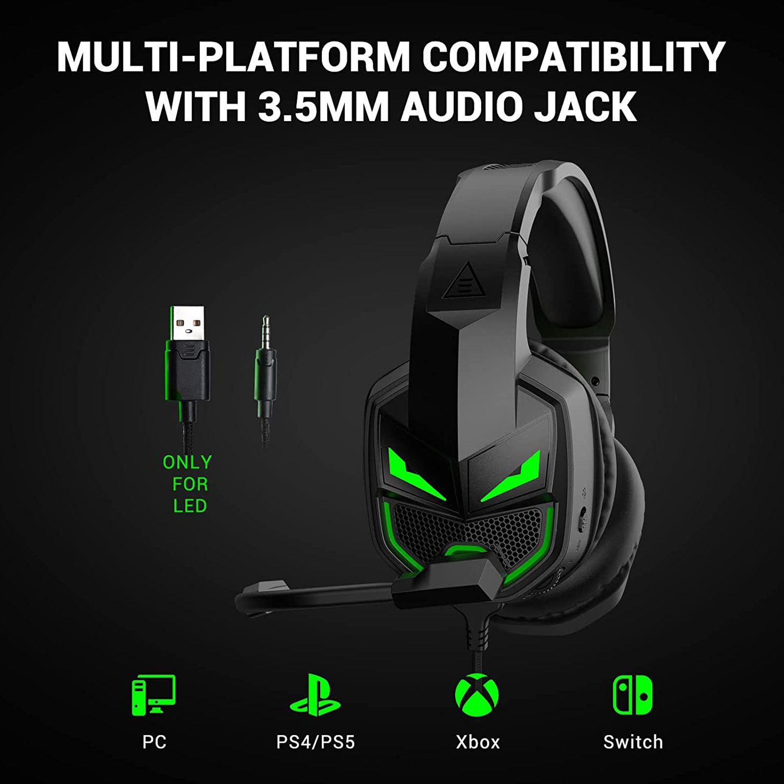 EKSA E7000 Fenrir Wired Gaming Headset with Noise Isolation (Surround Sound, Over Ear, Black)_6