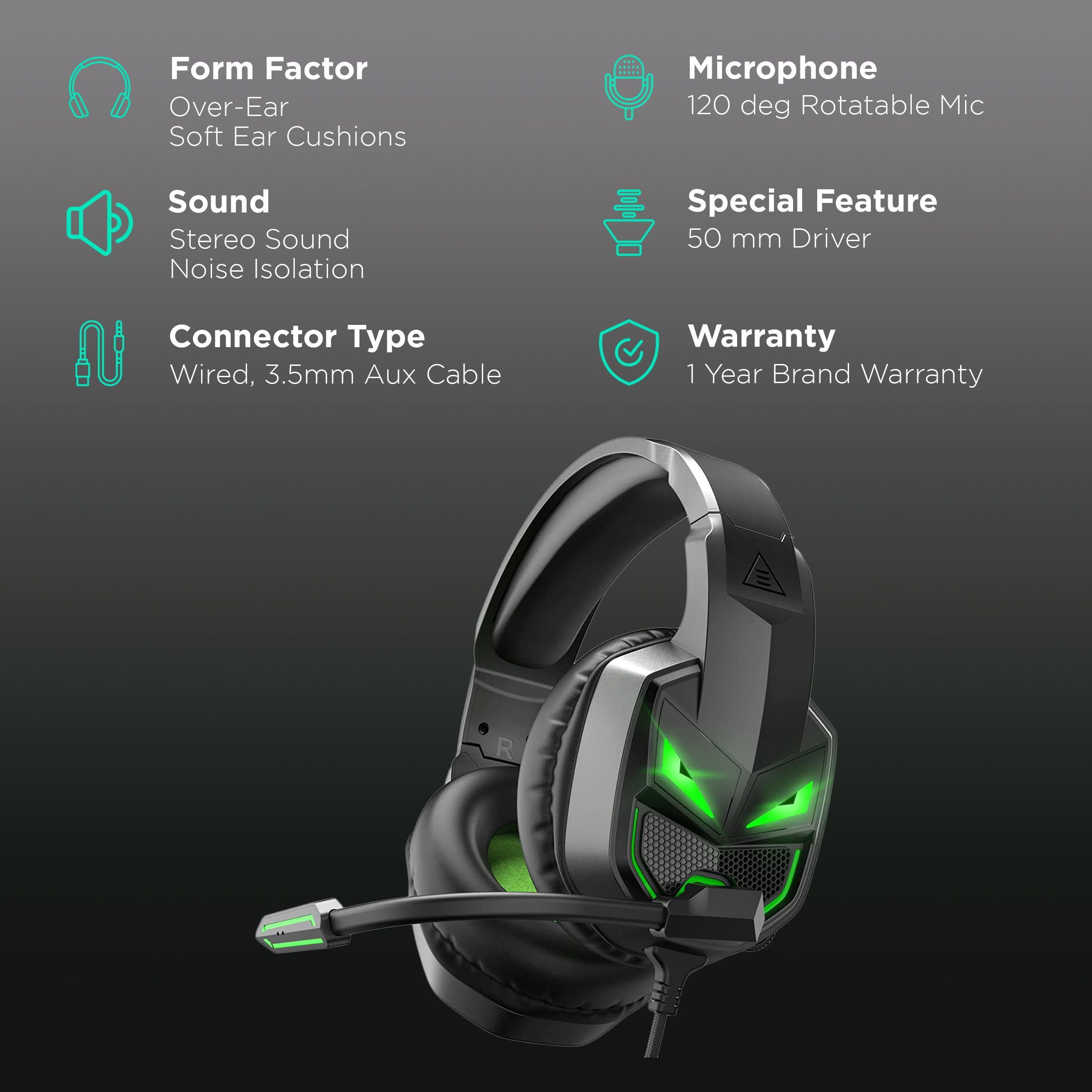 EKSA E7000 Fenrir Wired Gaming Headset with Noise Isolation (Surround Sound, Over Ear, Black)_2