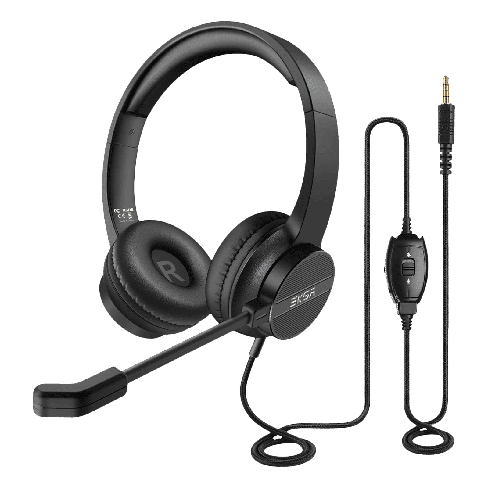 EKSA H12 Wired Gaming Headset (Stereo Sound, Over Ear, Black)_1