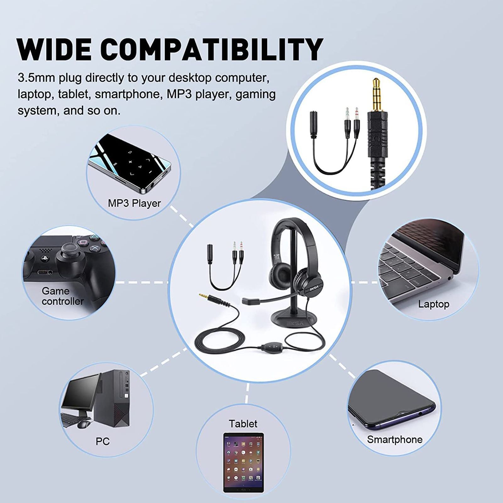 EKSA H12 Wired Gaming Headset (Stereo Sound, Over Ear, Black)_9