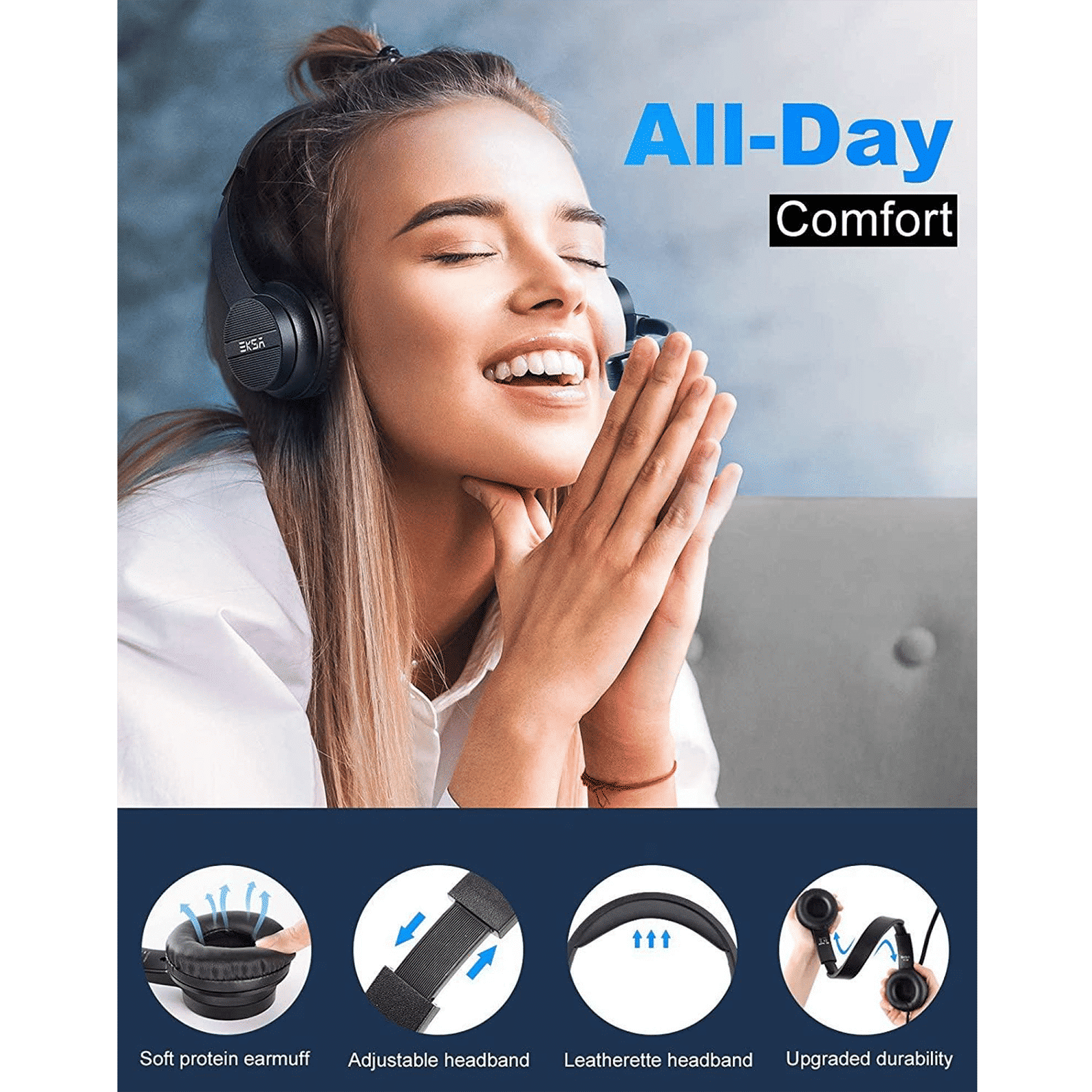 EKSA H12 Wired Gaming Headset (Stereo Sound, Over Ear, Black)_4