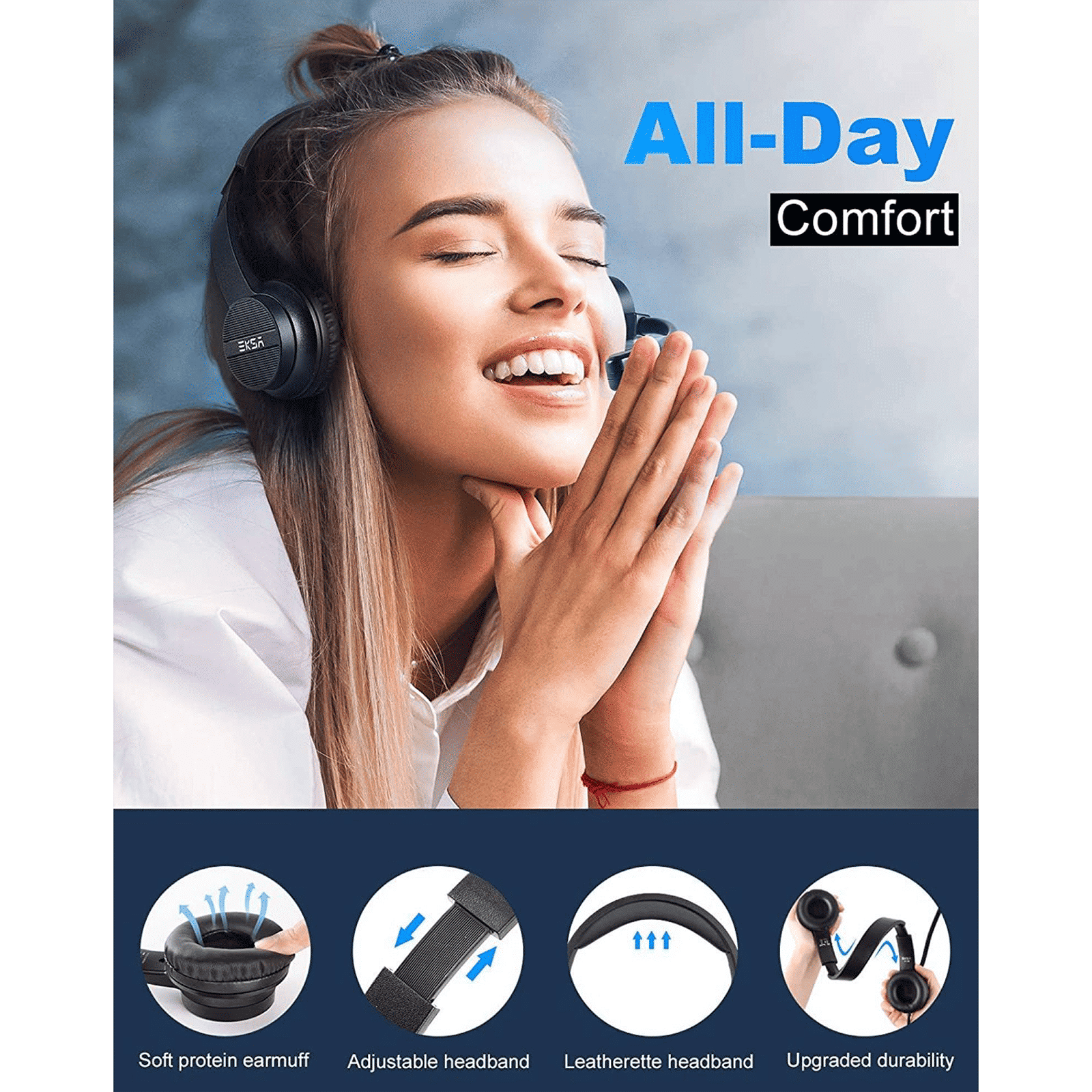 EKSA H12E Wired Headset with Mic (Over Ear, Black)_5