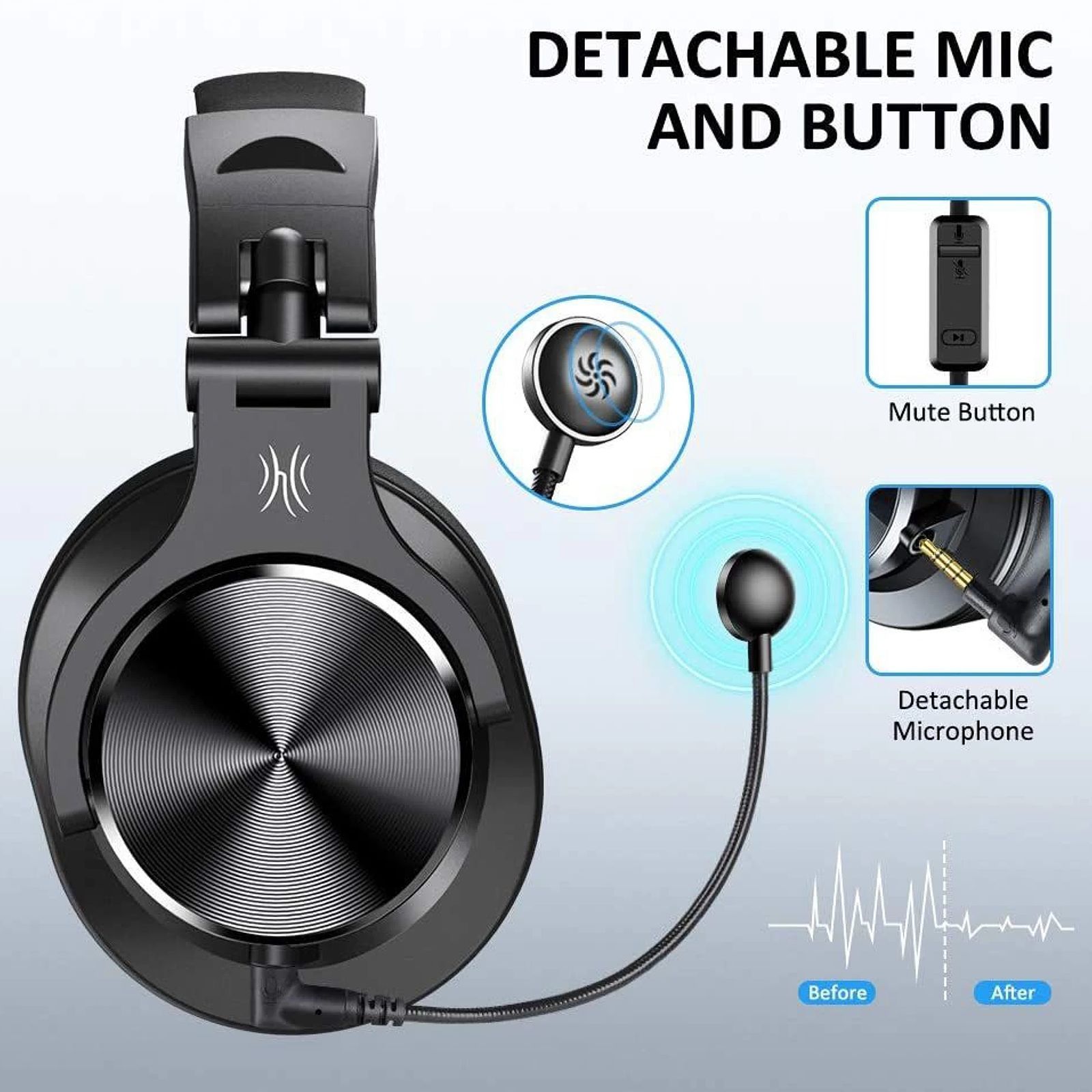 OneOdio A71D A71DWDGMB Wired Gaming Headset (Stereo Sound, On Ear, Black)_4