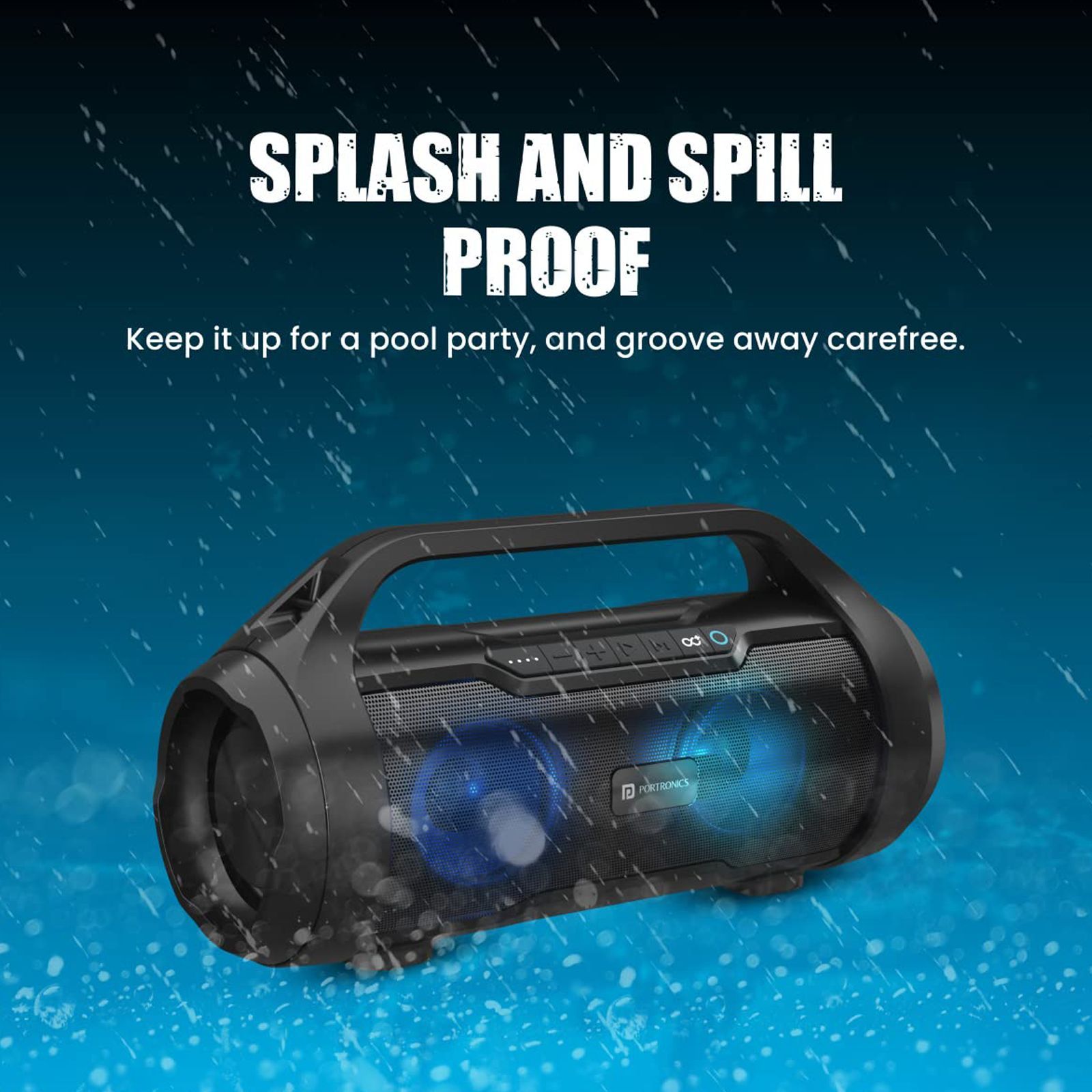 PORTRONICS Dash 11 40W Bluetooth Party Speaker (Multi Colour LED Light, Stereo Channel, Black)_6