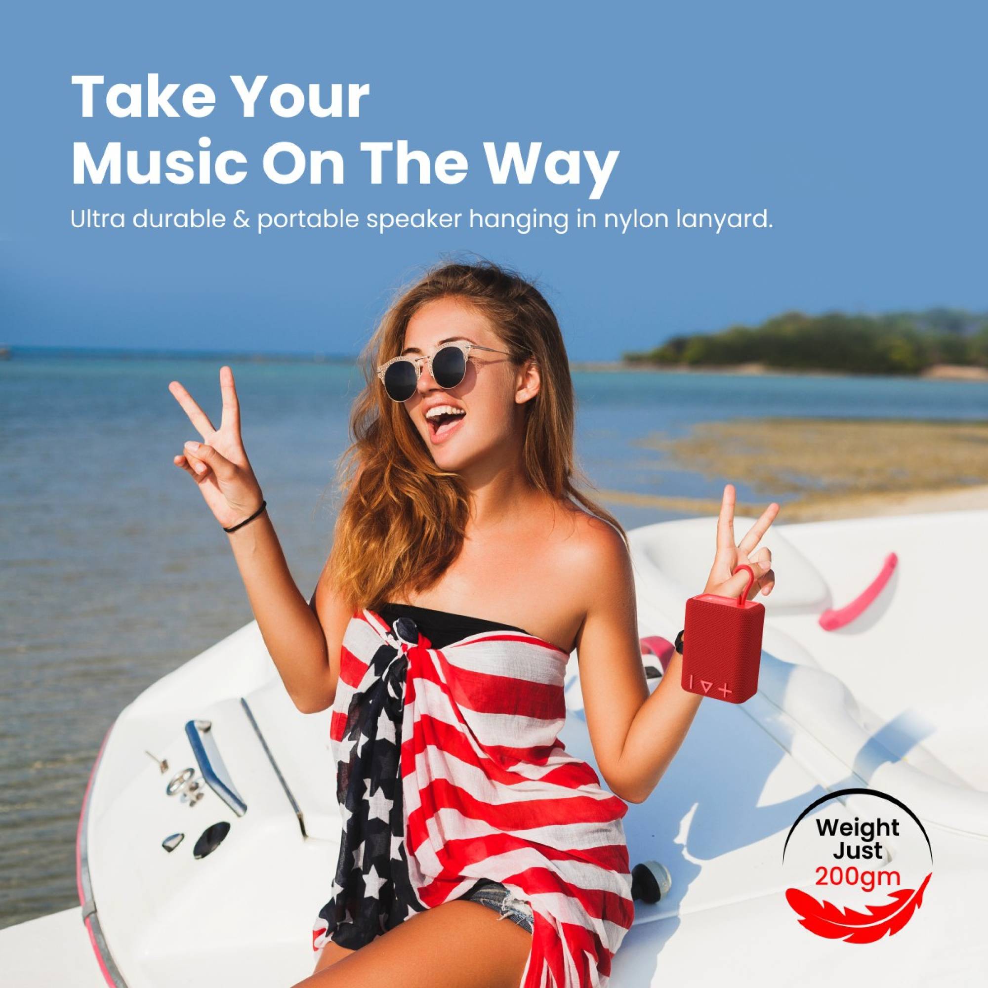 PORTRONICS Breeze 4 5W Portable Bluetooth Speaker (IPX6 Water Resistant, Impactful Audio Output, Mono Channel, Red) PORTRONICS Breeze 4 5W Portable Bluetooth Speaker (IPX6 Water Resistant, Impactful Audio Output, Mono Channel, Red)_5