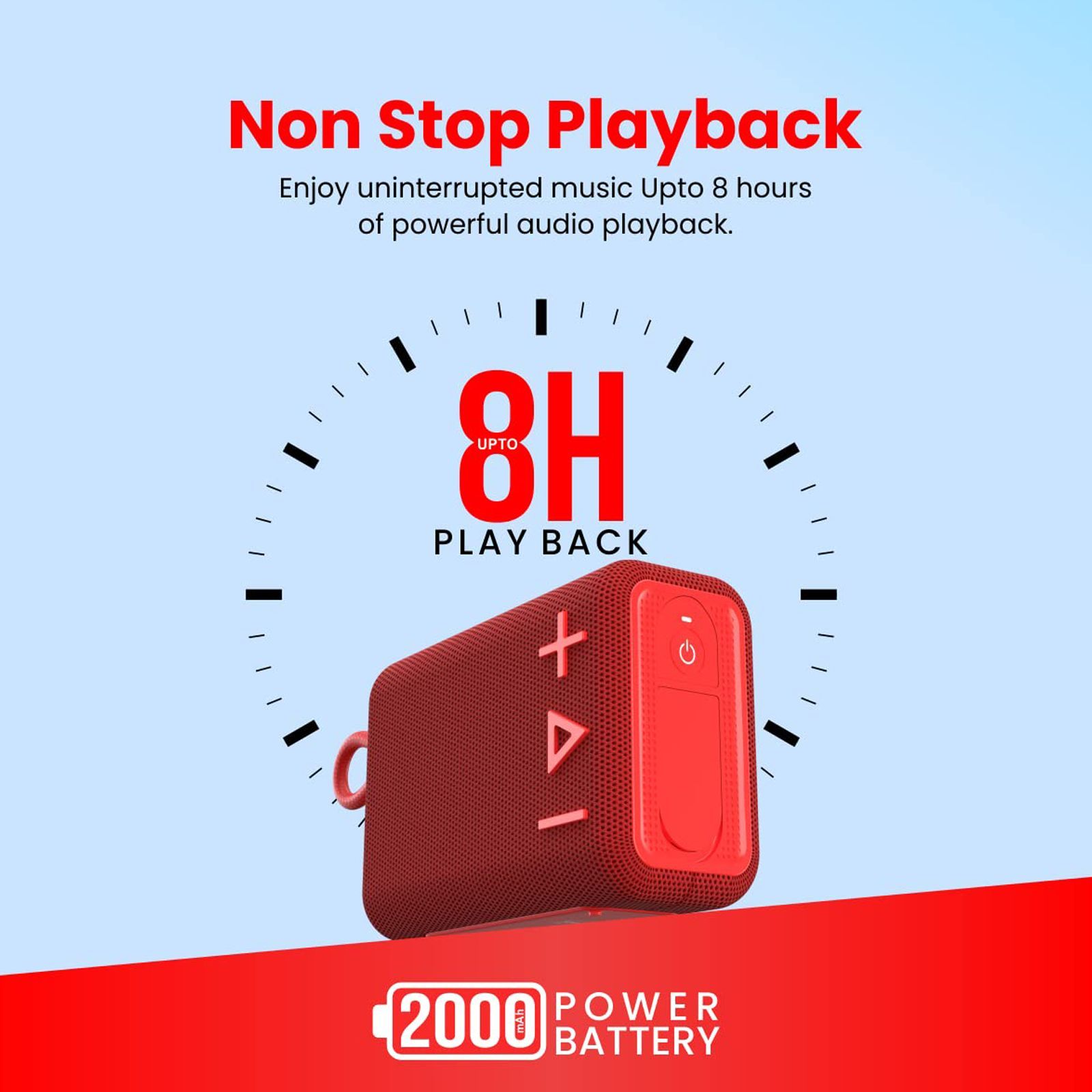 PORTRONICS Breeze 4 5W Portable Bluetooth Speaker (IPX6 Water Resistant, Impactful Audio Output, Mono Channel, Red) PORTRONICS Breeze 4 5W Portable Bluetooth Speaker (IPX6 Water Resistant, Impactful Audio Output, Mono Channel, Red)_9