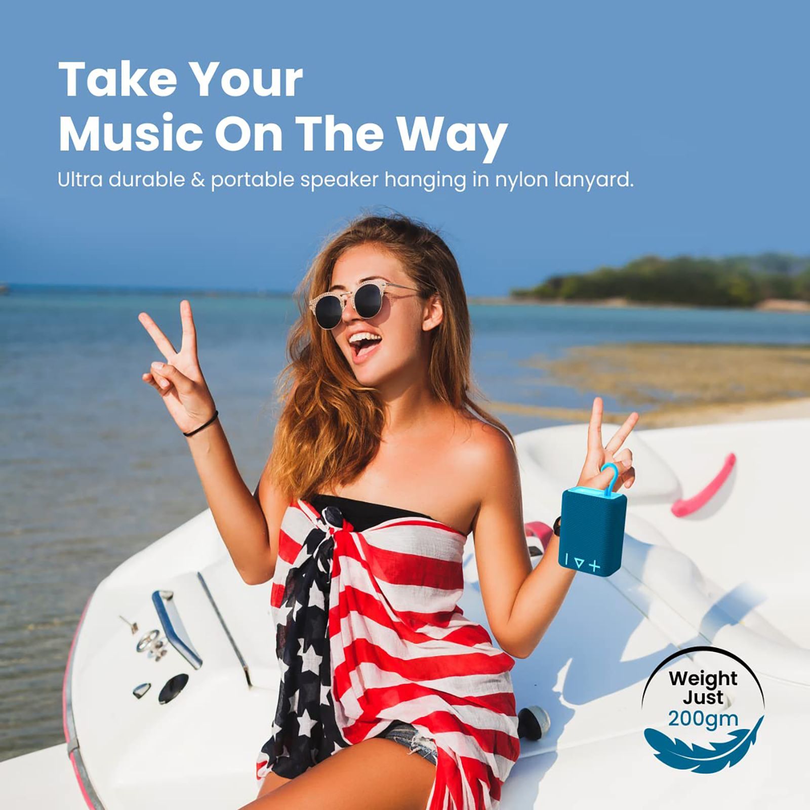 PORTRONICS Breeze 4 5 Watts Portable Bluetooth Speaker (IPX6 Water Resistant, POR-1587, Blue)_9