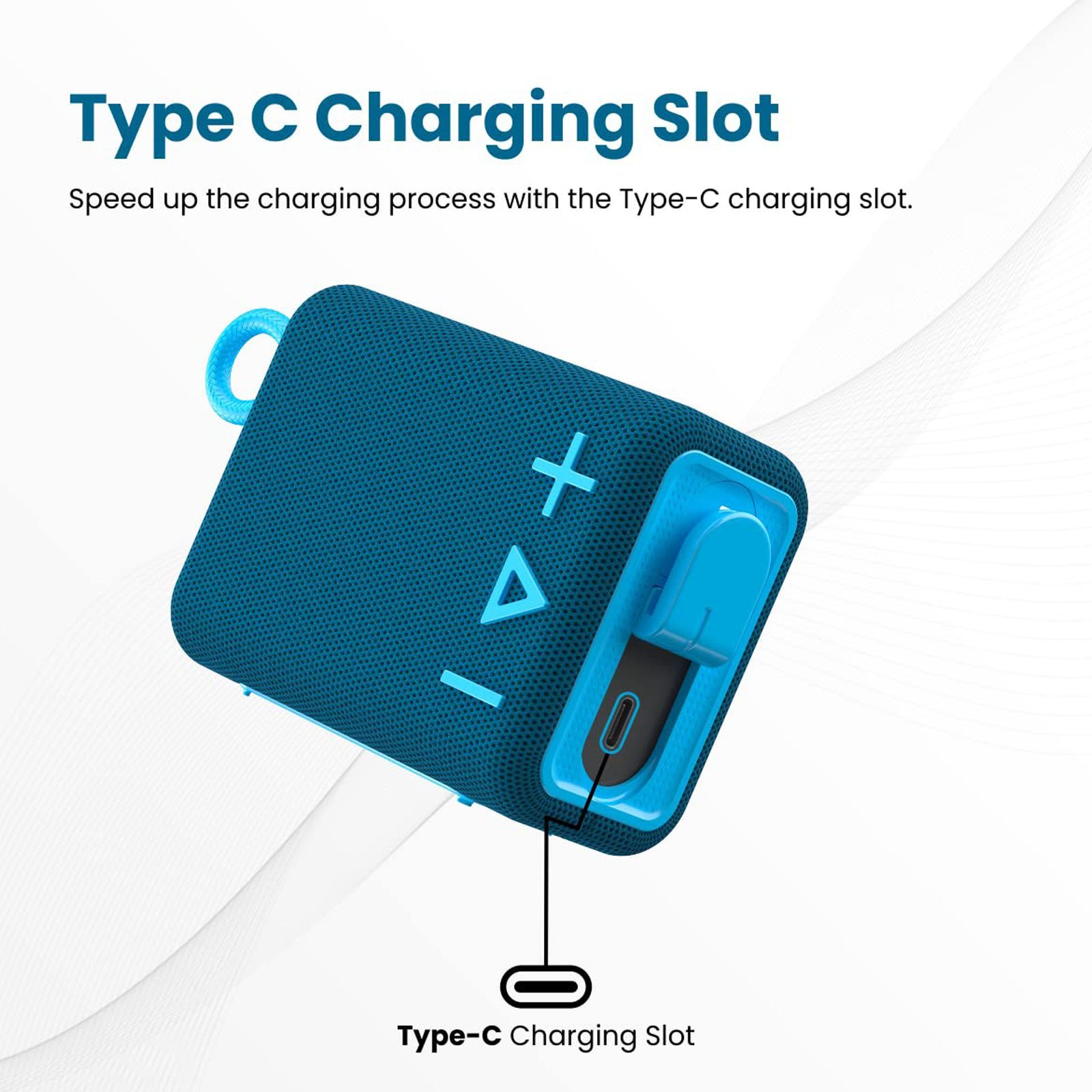 PORTRONICS Breeze 4 5 Watts Portable Bluetooth Speaker (IPX6 Water Resistant, POR-1587, Blue)_2