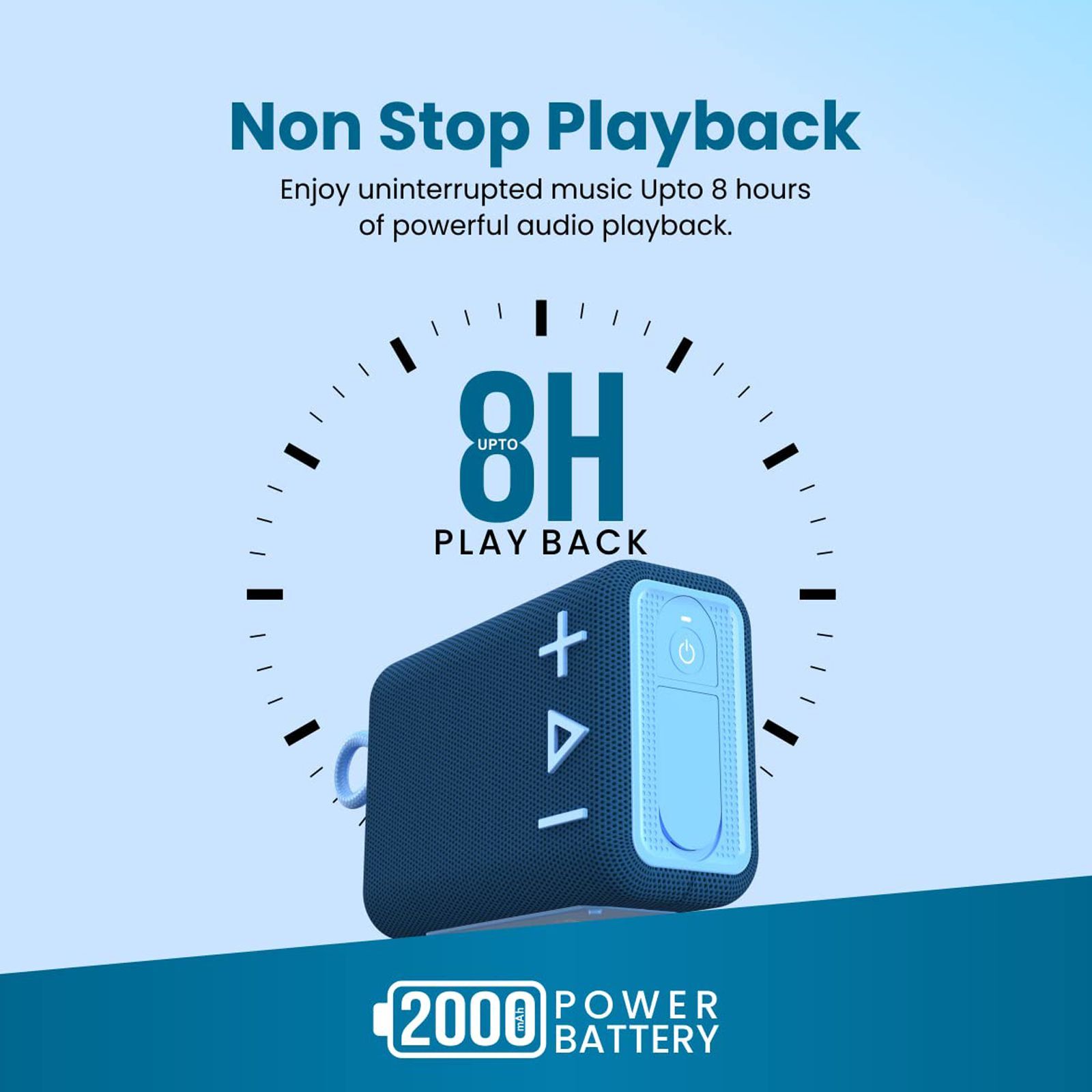 PORTRONICS Breeze 4 5 Watts Portable Bluetooth Speaker (IPX6 Water Resistant, POR-1587, Blue)_3