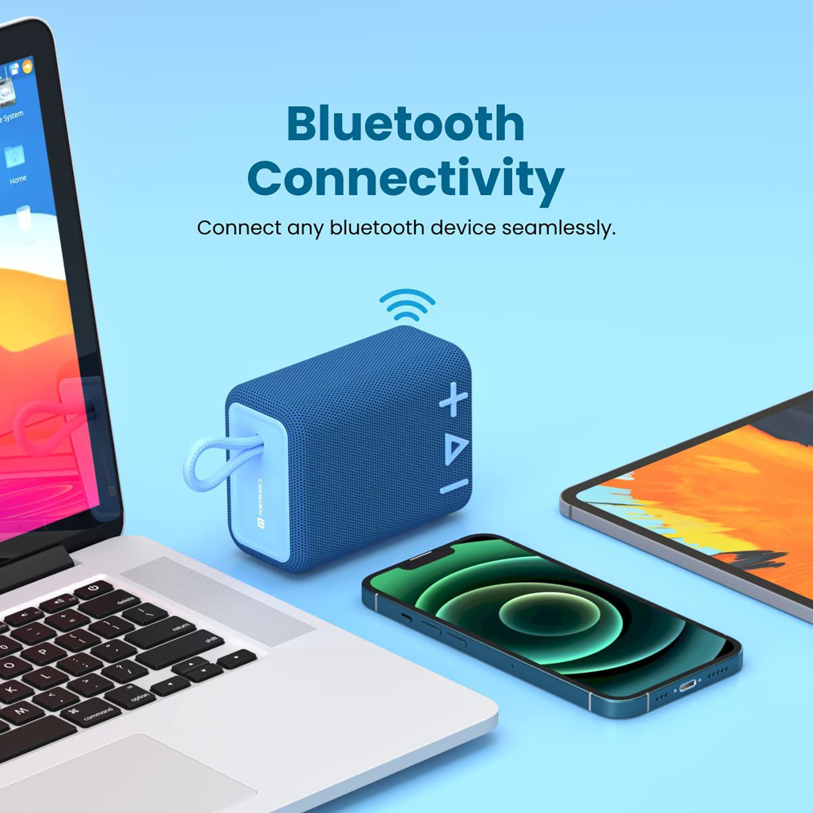 PORTRONICS Breeze 4 5 Watts Portable Bluetooth Speaker (IPX6 Water Resistant, POR-1587, Blue)_8