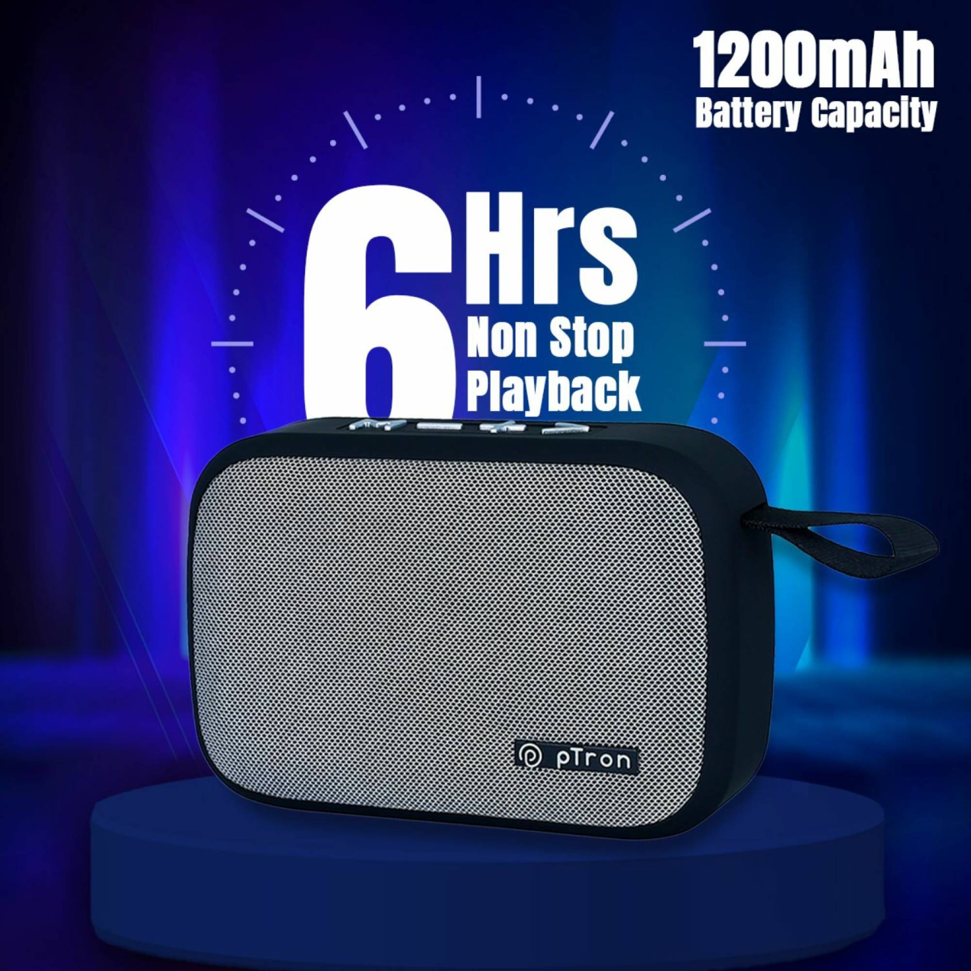 pTron Sonor Evo 5 Watt Portable Bluetooth Speaker (Integrated Music, Call Control, Black)_4