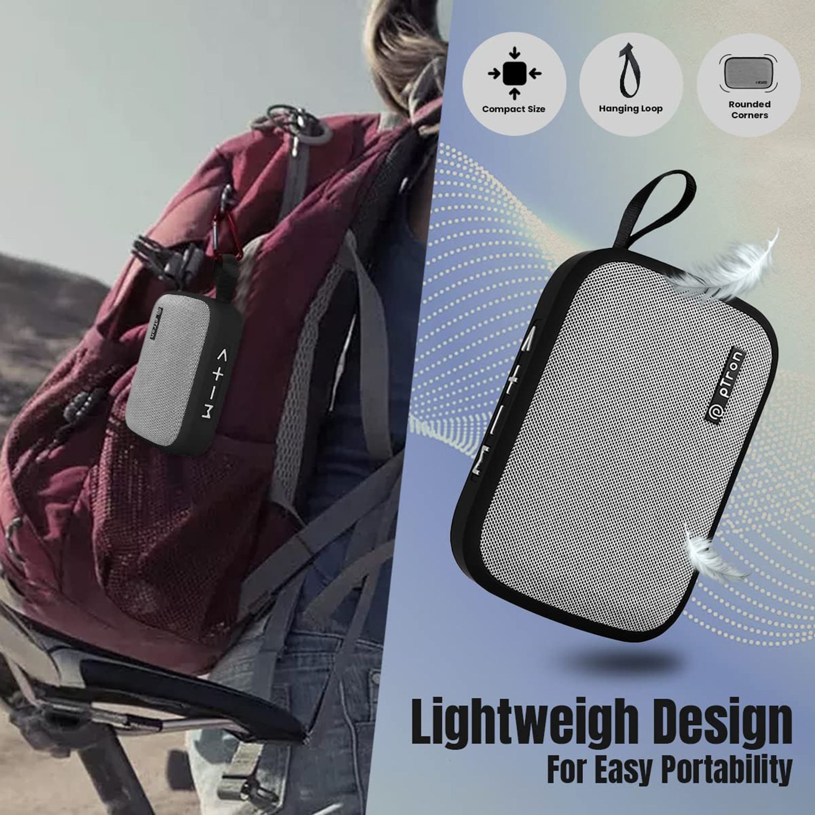 pTron Sonor Evo 5 Watt Portable Bluetooth Speaker (Integrated Music, Call Control, Black)_9