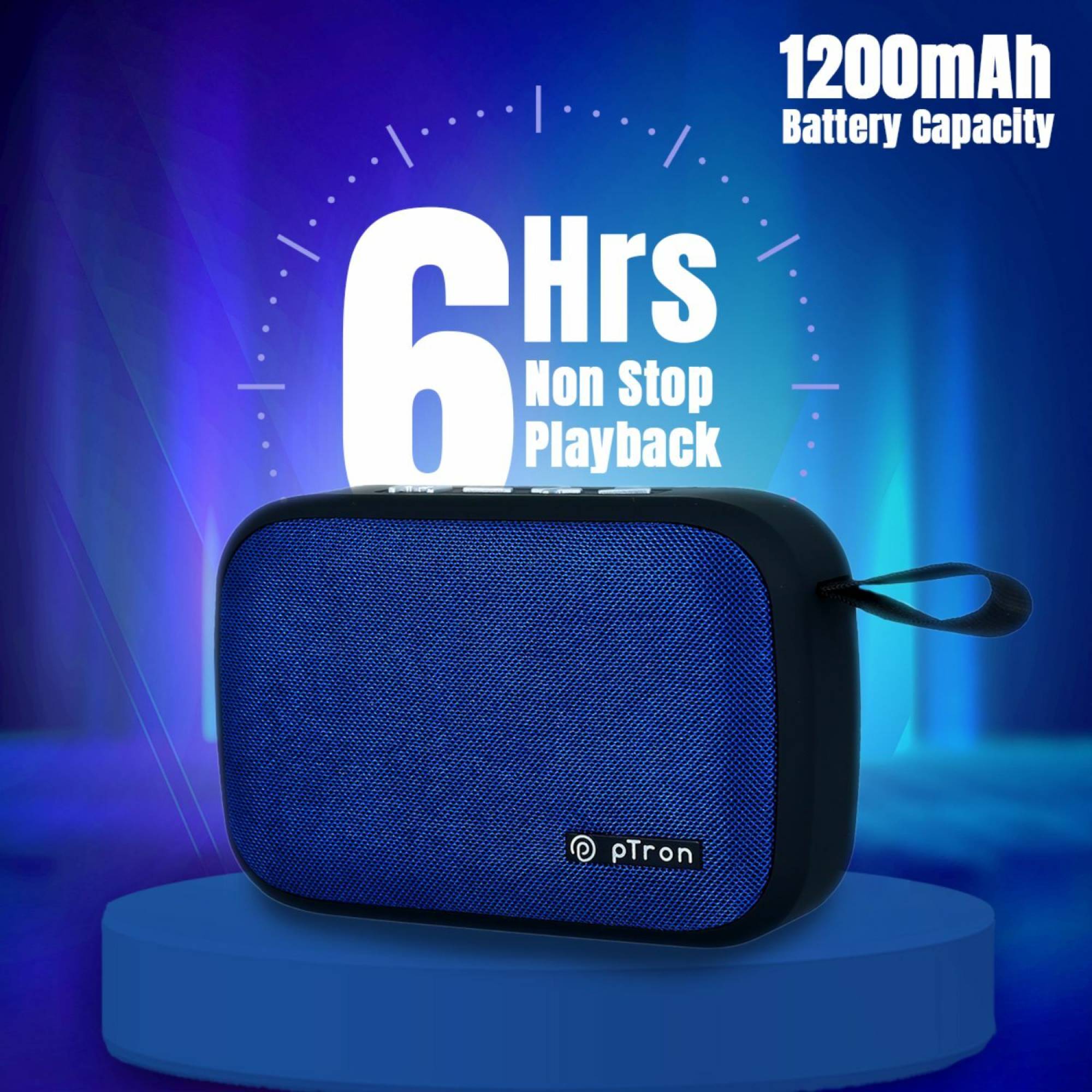 pTron Sonor Evo 5 Watt Portable Bluetooth Speaker (Integrated Music, Call Control, Blue)_5