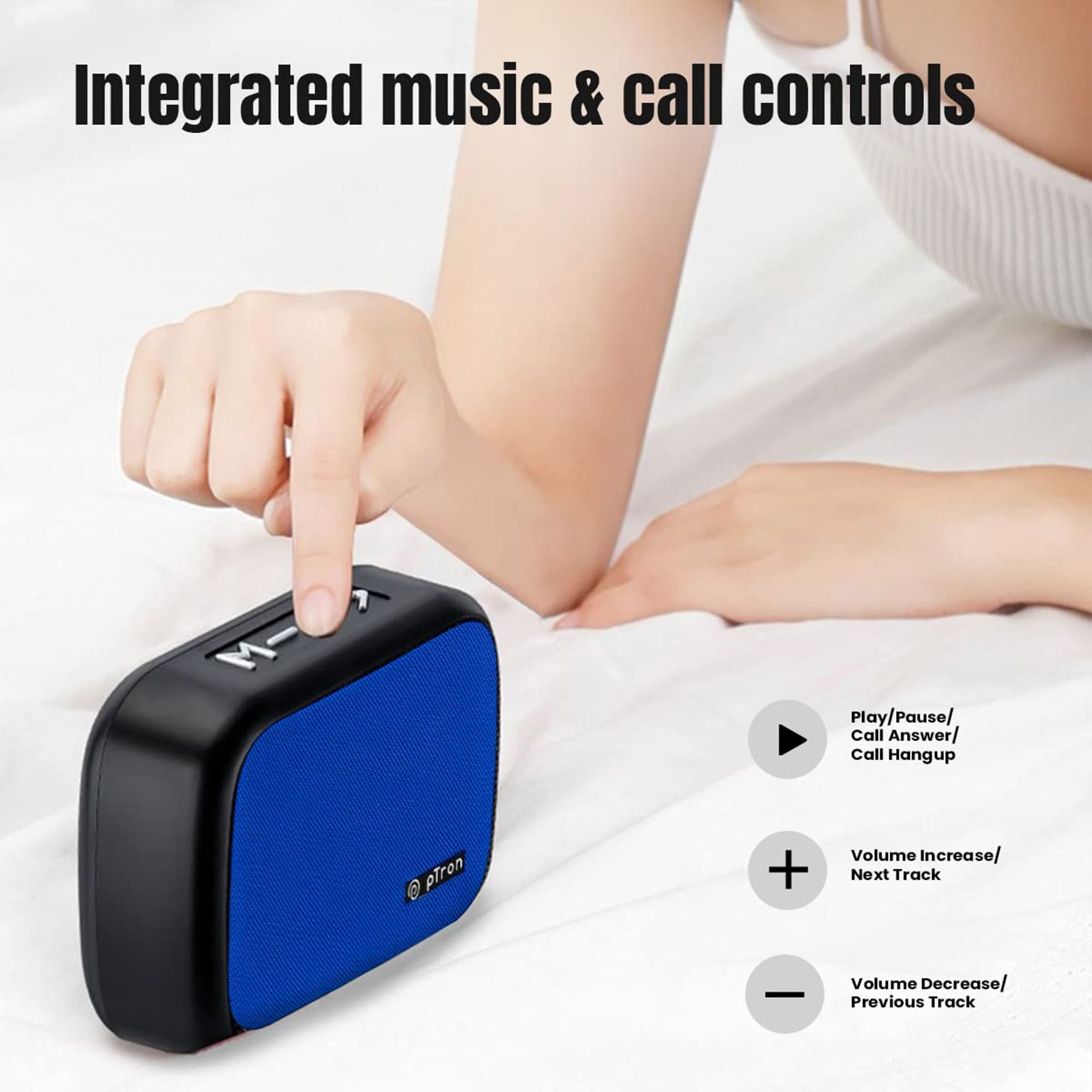 pTron Sonor Evo 5 Watt Portable Bluetooth Speaker (Integrated Music, Call Control, Blue)_7