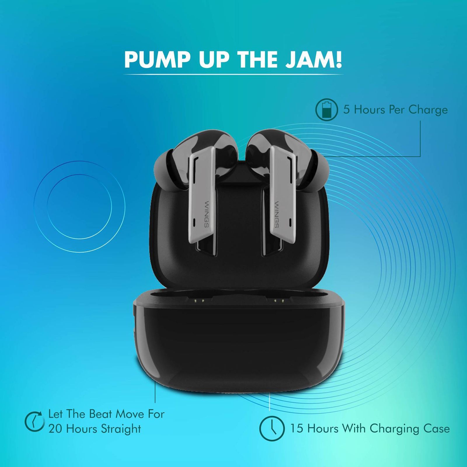 WINGS Beatpods TWS Earbuds with Active Noise Cancellation (Upto 20 Hours Playback, Black) WINGS Beatpods TWS Earbuds with Active Noise Cancellation (Upto 20 Hours Playback, Black)_11