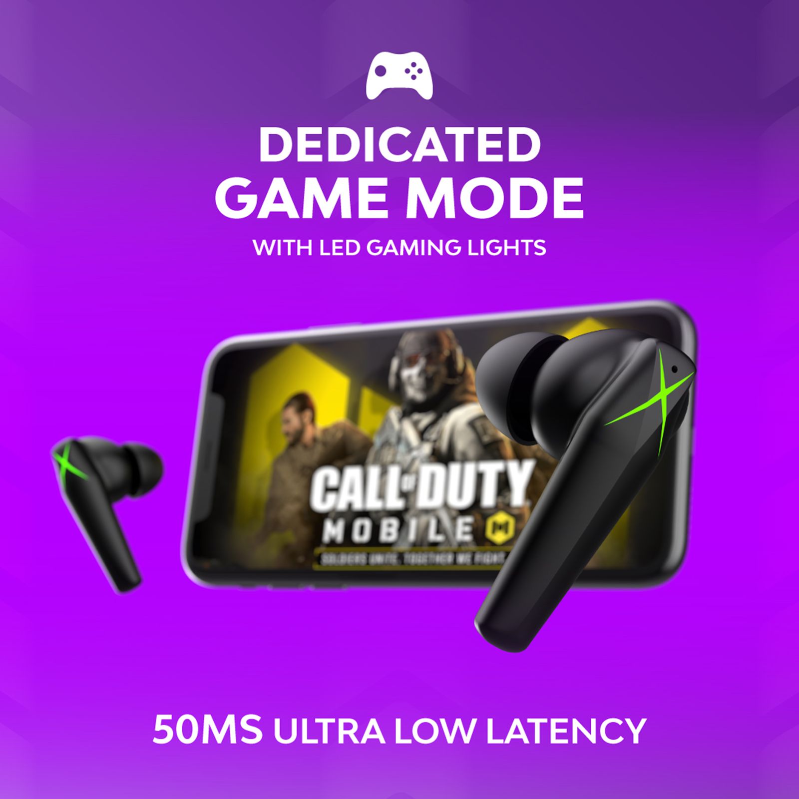 WINGS X-Fire TWS Earbuds with Environmental Noise Cancellation (IPX5 Water & Sweat Resistant, Dedicated Game Mode, Black)_6