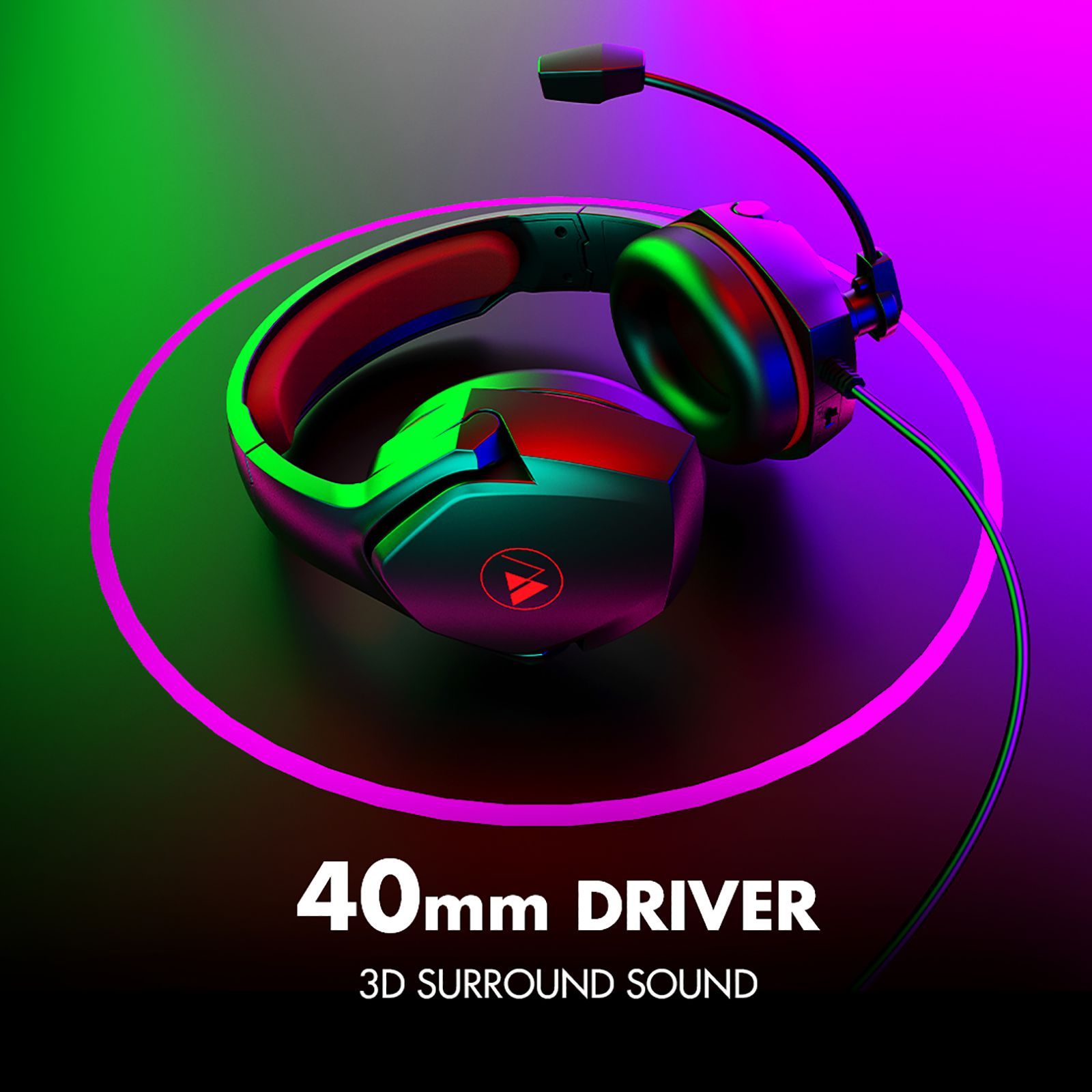 WINGS Vader 100 Wired Gaming Headset with Noise Isolation (3D Surround Sound, On Ear, Black & Red)_6