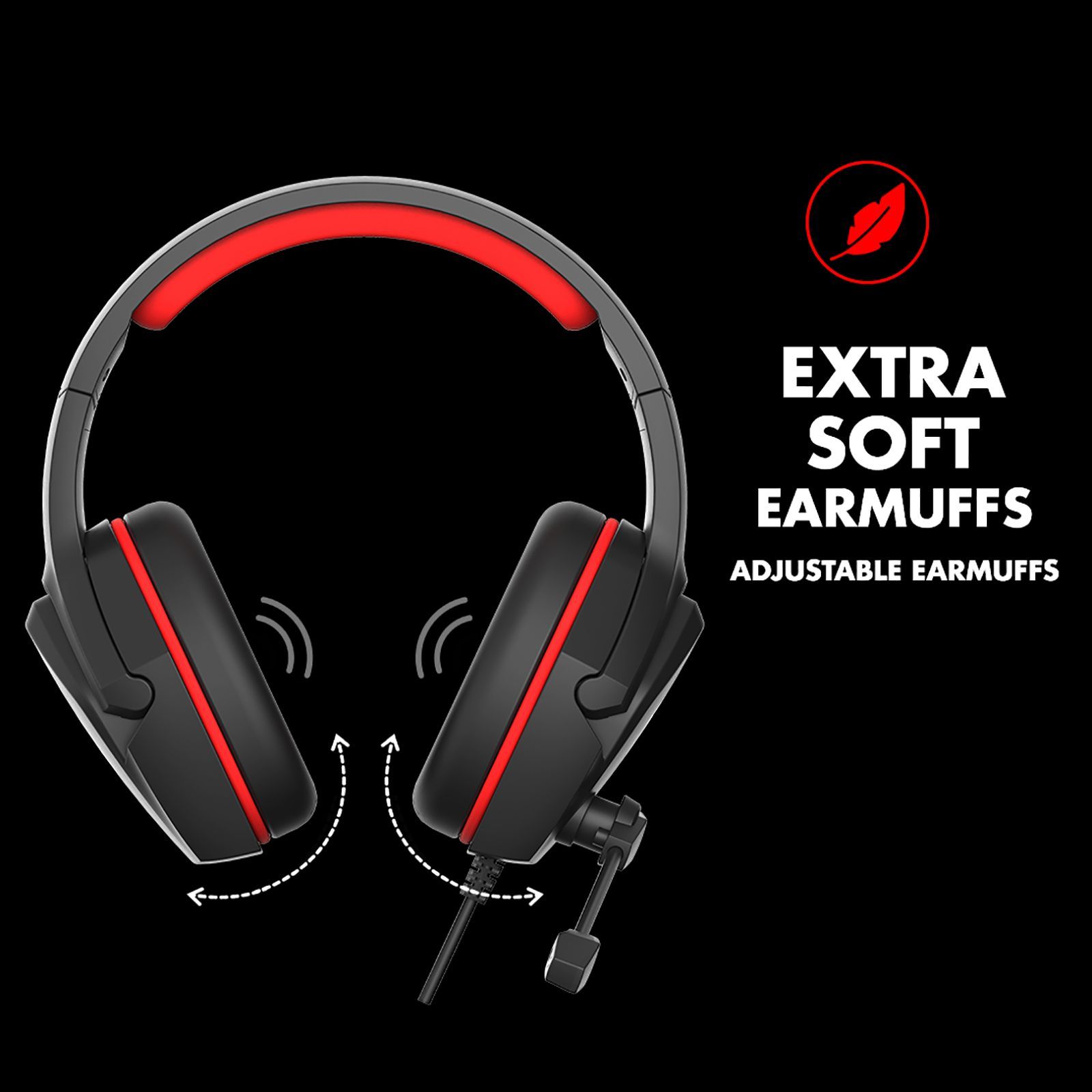 WINGS Vader 100 Wired Gaming Headset with Noise Isolation (3D Surround Sound, On Ear, Black & Red)_9