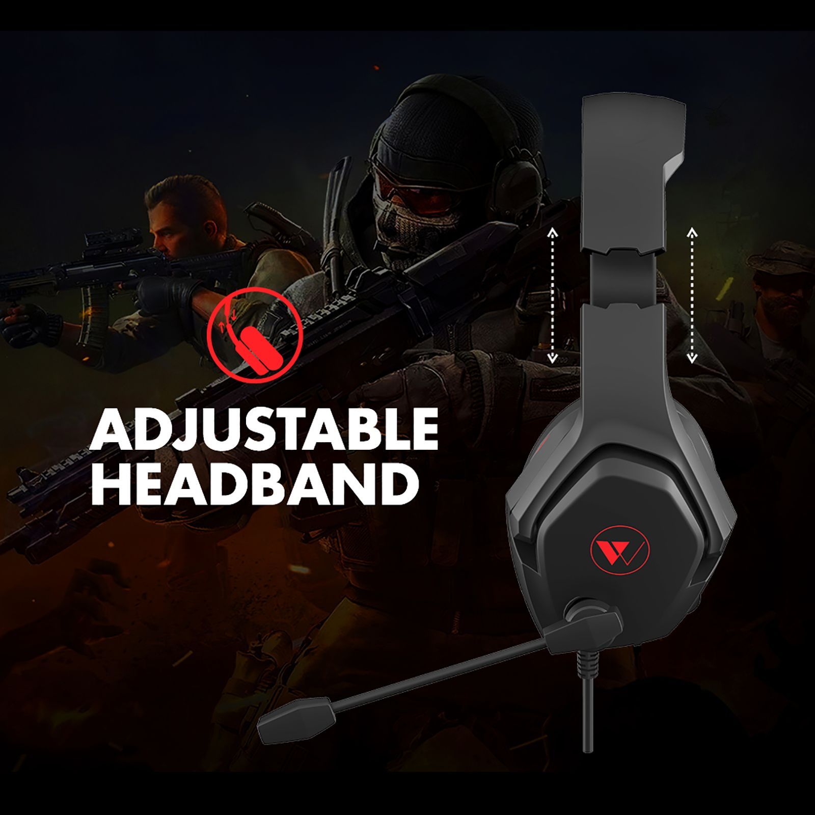 WINGS Vader 100 Wired Gaming Headset with Noise Isolation (3D Surround Sound, On Ear, Black & Red)_10