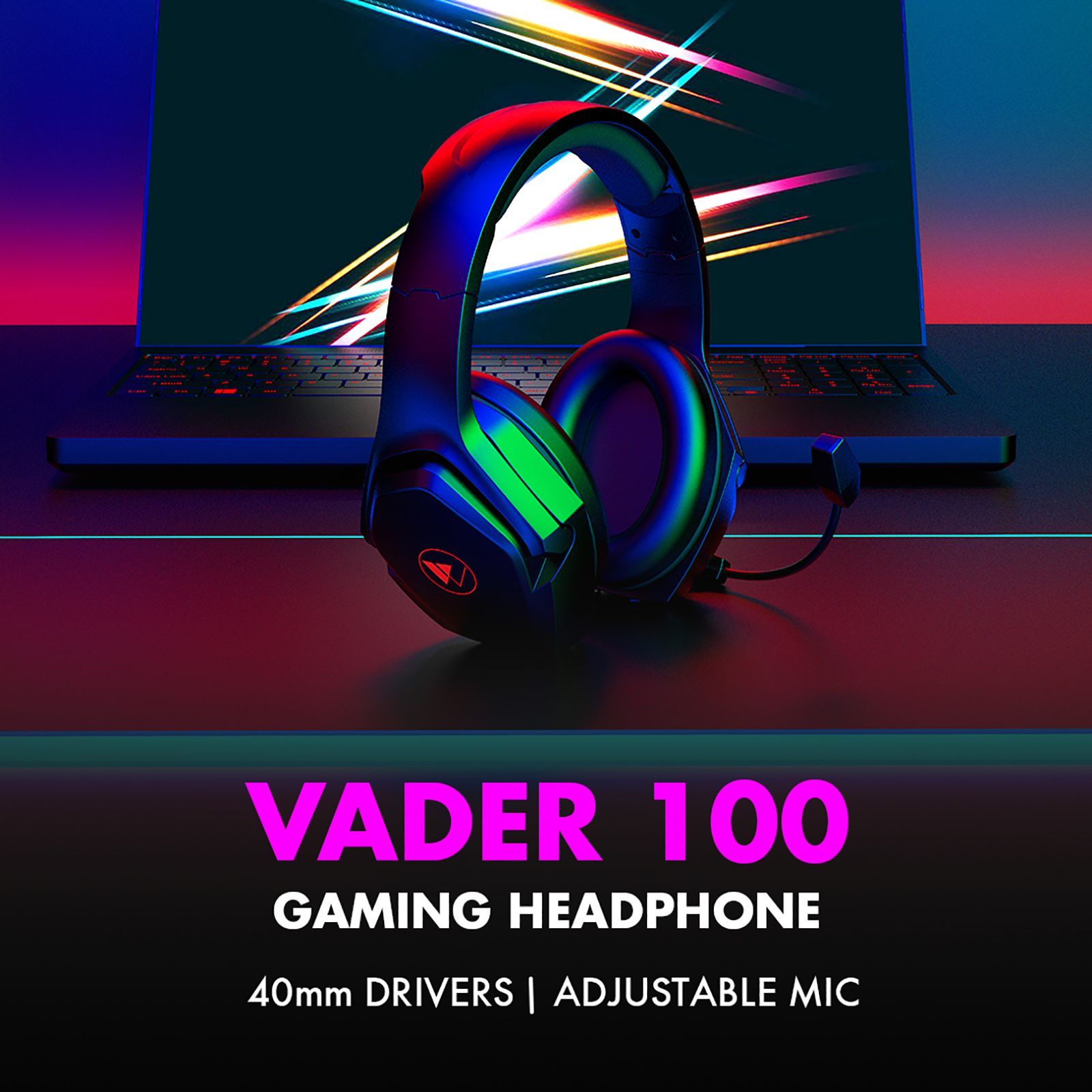 WINGS Vader 100 Wired Gaming Headset with Noise Isolation (3D Surround Sound, On Ear, Black & Red)_13