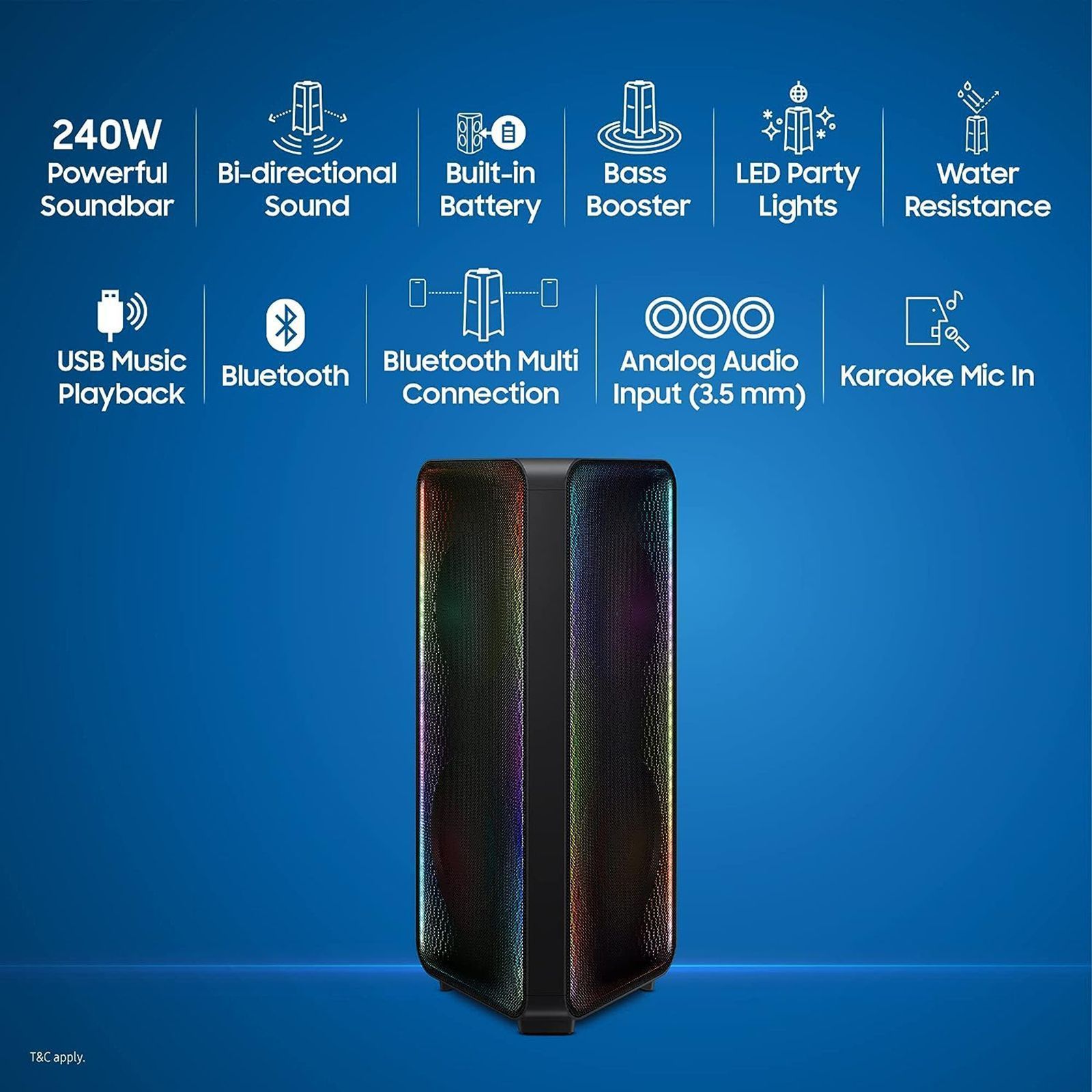 SAMSUNG PartyBox 240W Bluetooth Party Speaker (Bass Booster, Black) SAMSUNG PartyBox 240W Bluetooth Party Speaker (Bass Booster, Black)_15